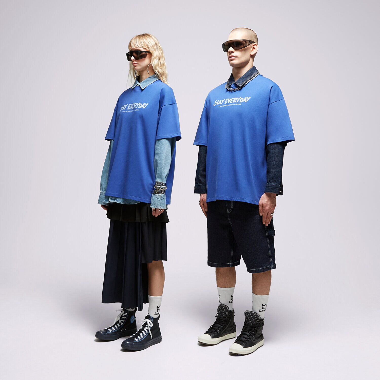 Damen T-Shirt S.NOW JOB SIZEER T SHIRT "SLAY"-BLUE SI323TSU55001 Blau