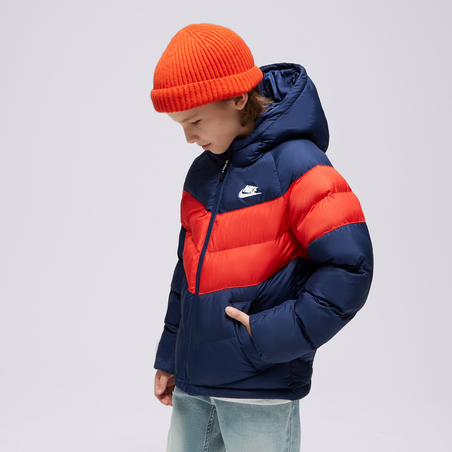 Kinder Übergangsjacke NIKE JACKE WINTER K NSW SYN FL HD BOY FN7730-410 Dunkelblau