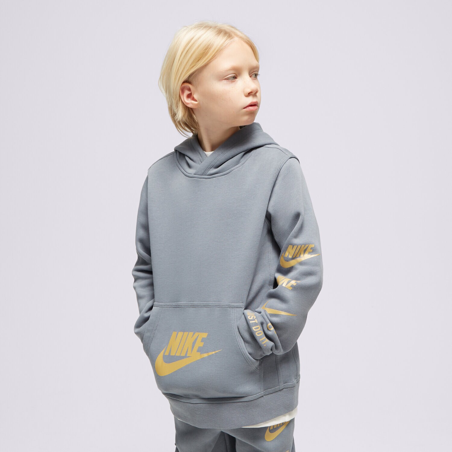 Kinder NIKE HOODIE B NSW SI FLC PO BB BOY FN7724-065 Grau