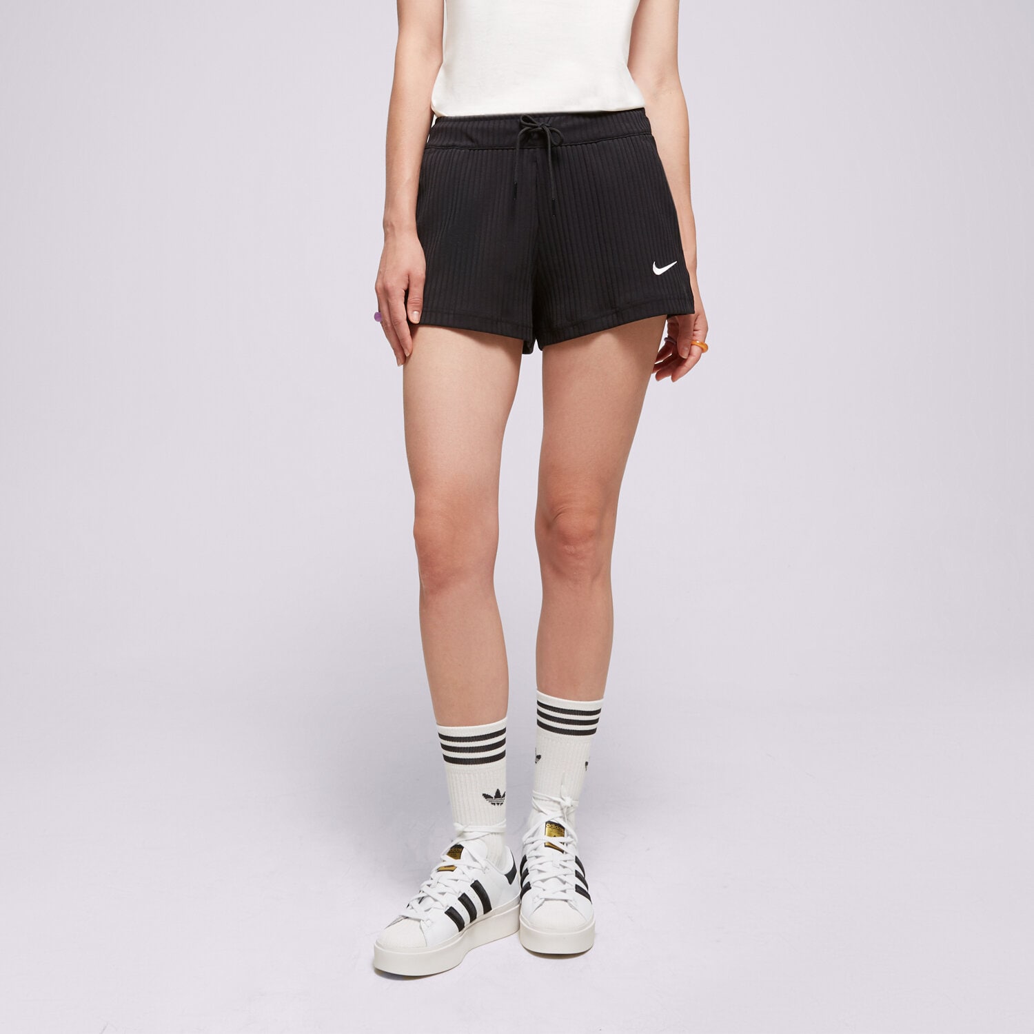 Damen Shorts NIKE SHORTS W NSW RIB JRSY DV7862-010 Schwarz