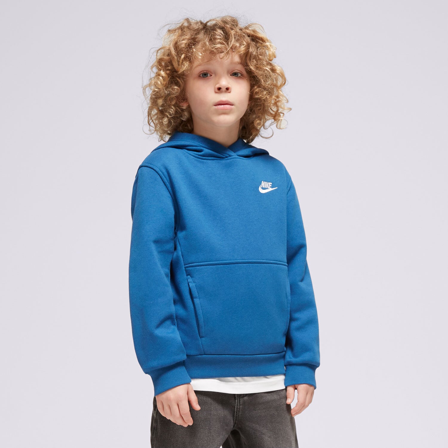 Kinder NIKE SWEATSHIRT K NSW CLUB FLC HDY LBR BOY FD3000-476 Blau