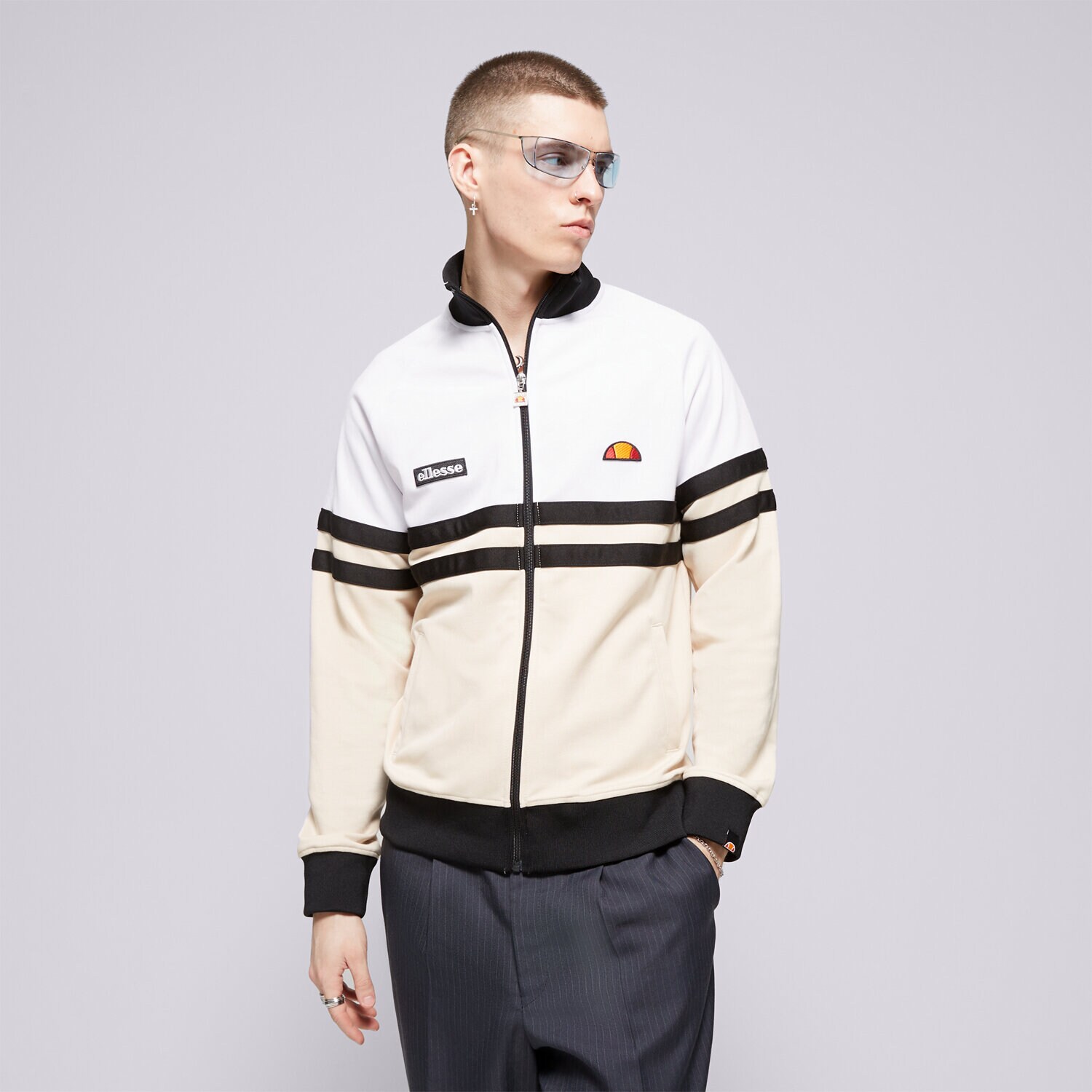 Herren ELLESSE SWEATSHIRT MIT REIßVERSCHLUSS   RIMINI WHT/OFF WHT T SHR00892623 Weiß