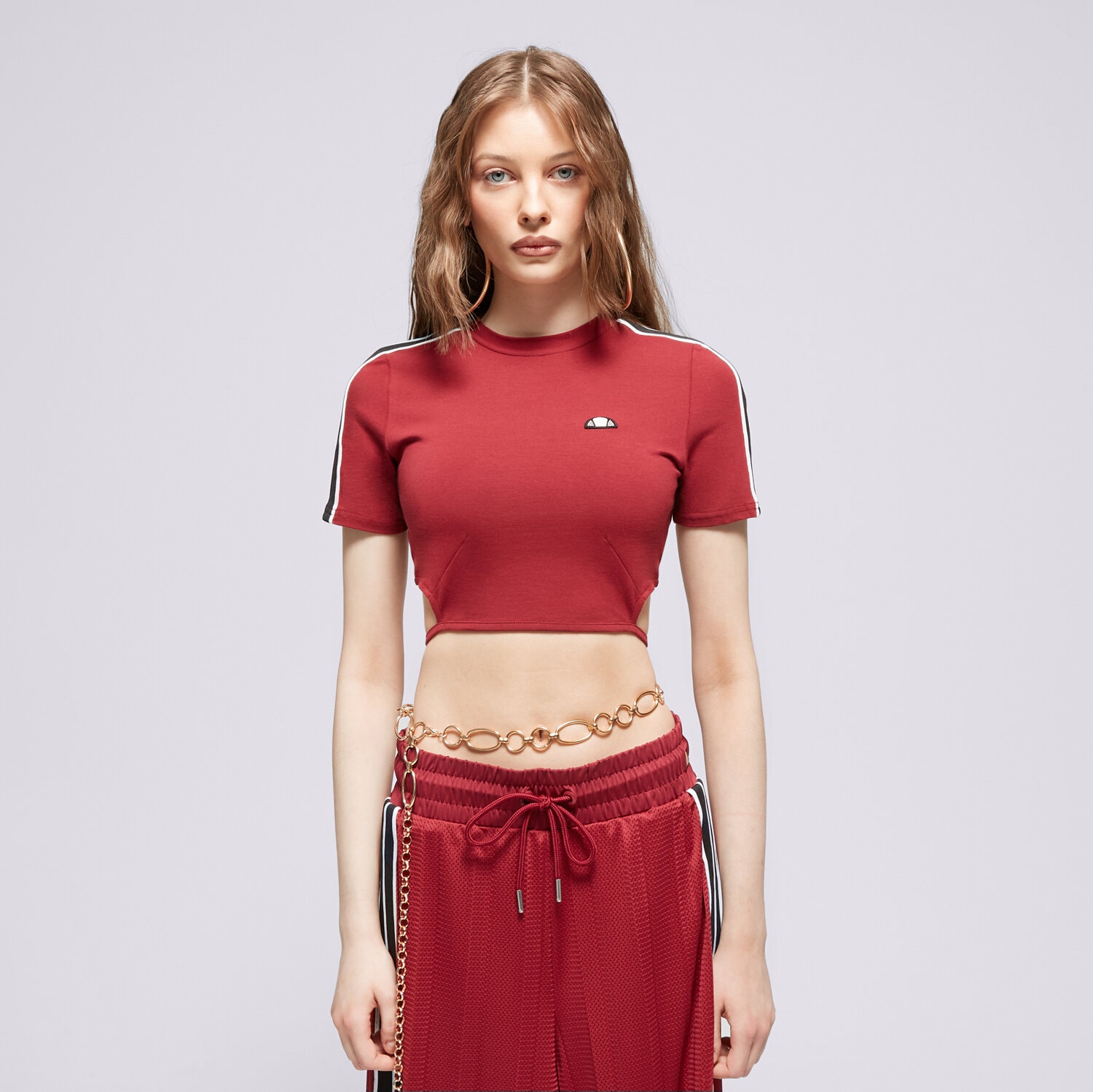 Damen T-Shirt ELLESSE T-SHIRT MALDONADO CROPPED T-SHIRT BRGND SGV20144800 Dunkelrot