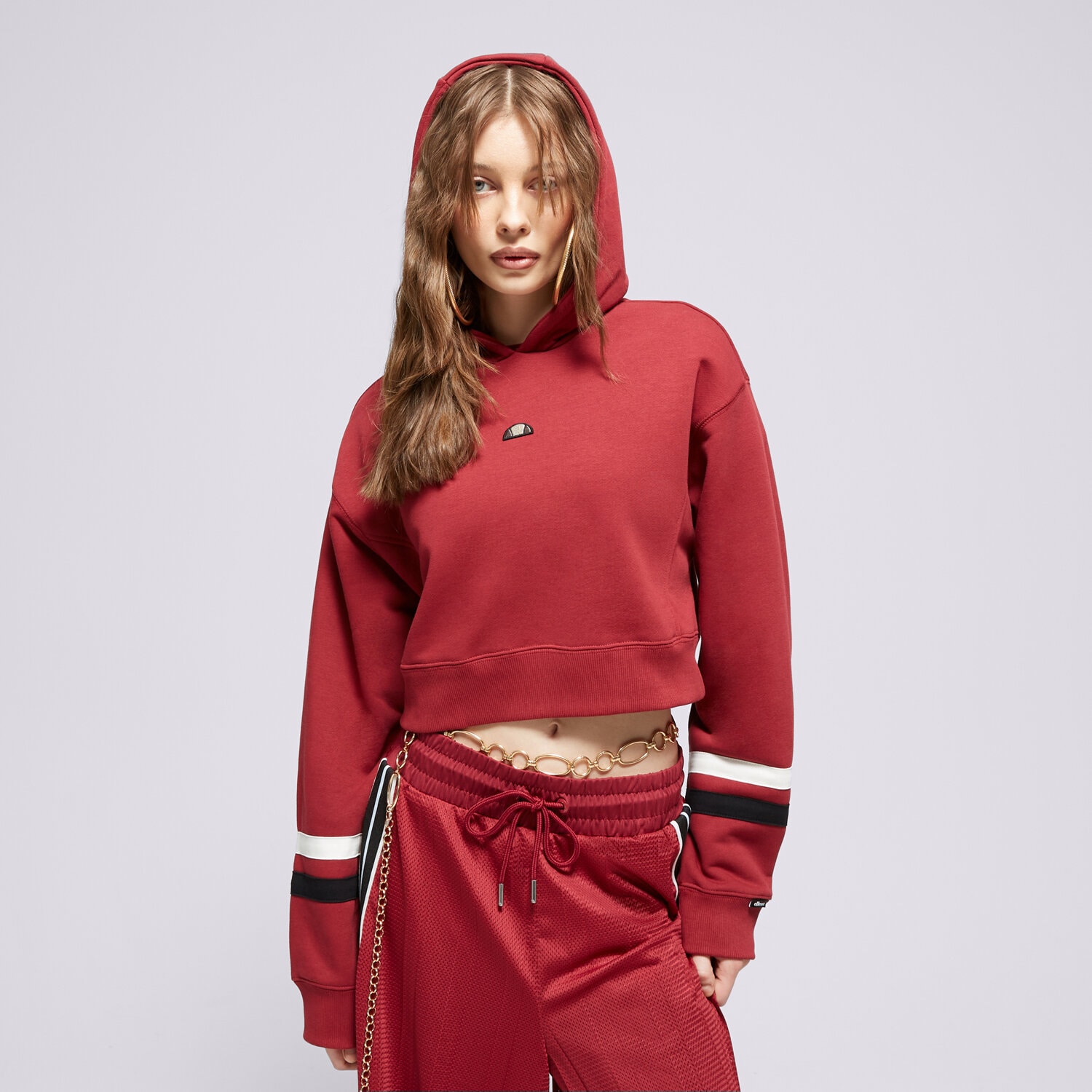 Damen ELLESSE HOODIE BARNES BRGND CROPPED HOODY SGV20145800 Dunkelrot