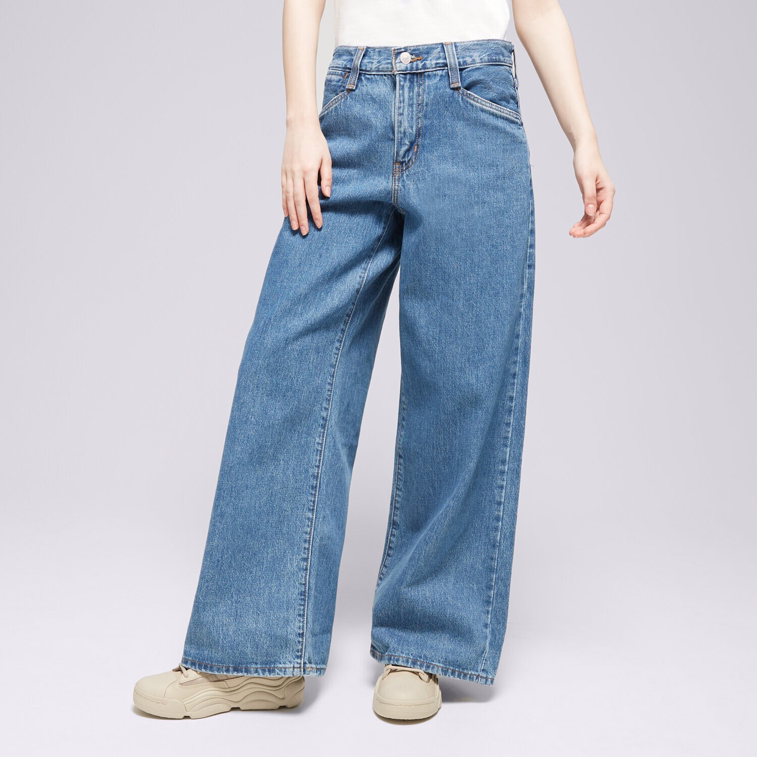 Damen Hosen LEVI'S HOSE 94 BAGGY WIDE LEG MED. INDIGO A5929-0002 Blau