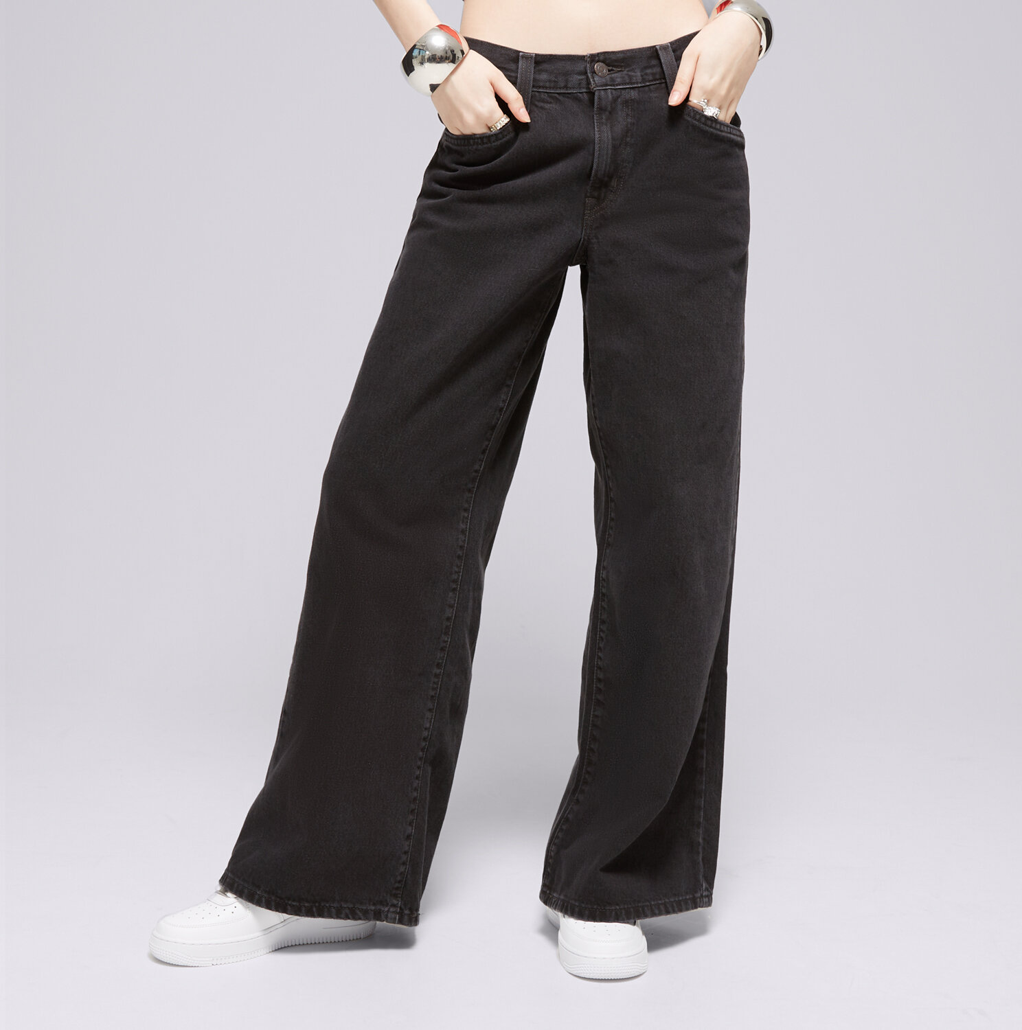 Damen Hosen LEVI'S HOSE 94 BAGGY WIDE LEG BLACKS A5929-0006 Schwarz