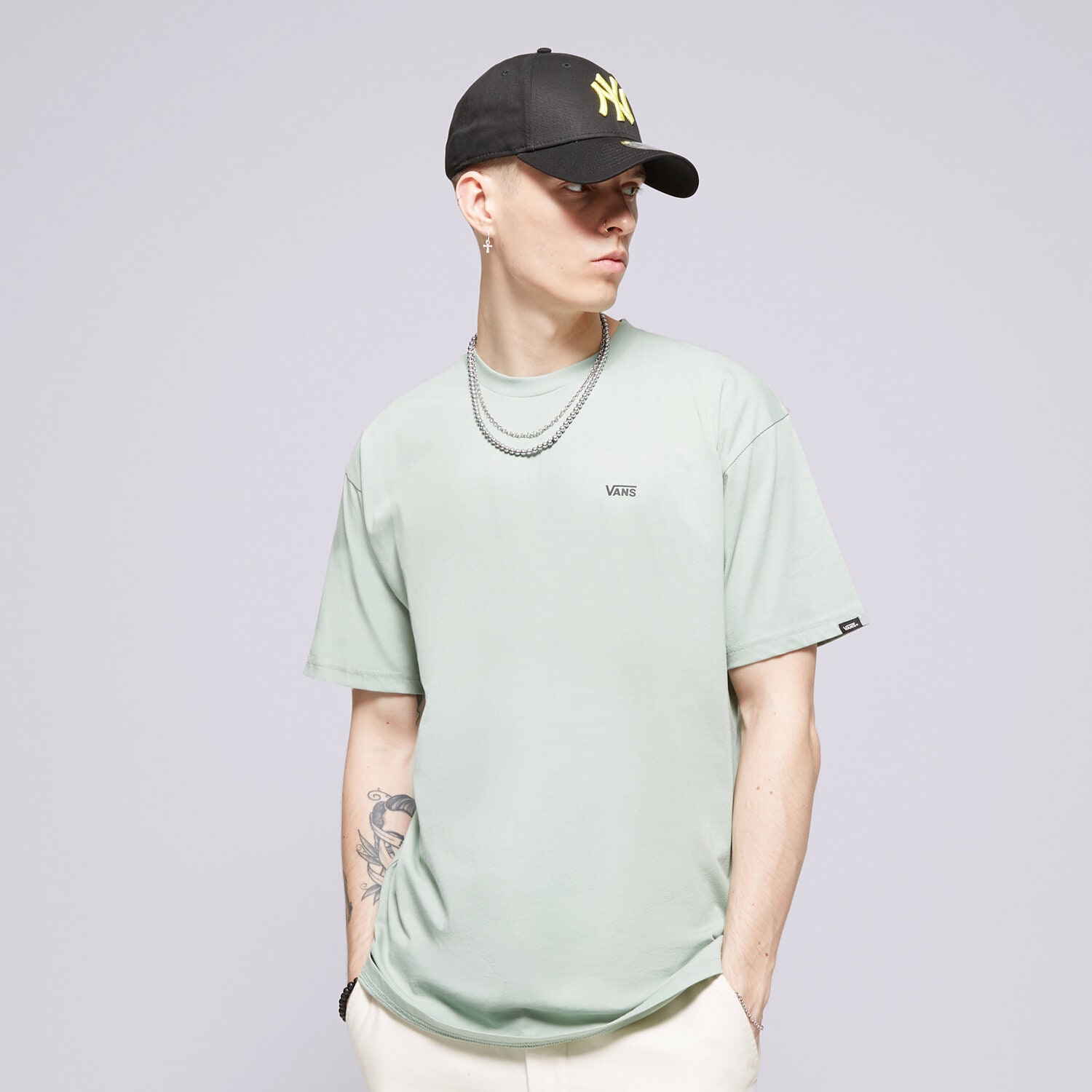 Herren T-Shirt VANS T-SHIRT LEFT CHEST ICEBERG GREEN VN0A3CZECJL1 Grün