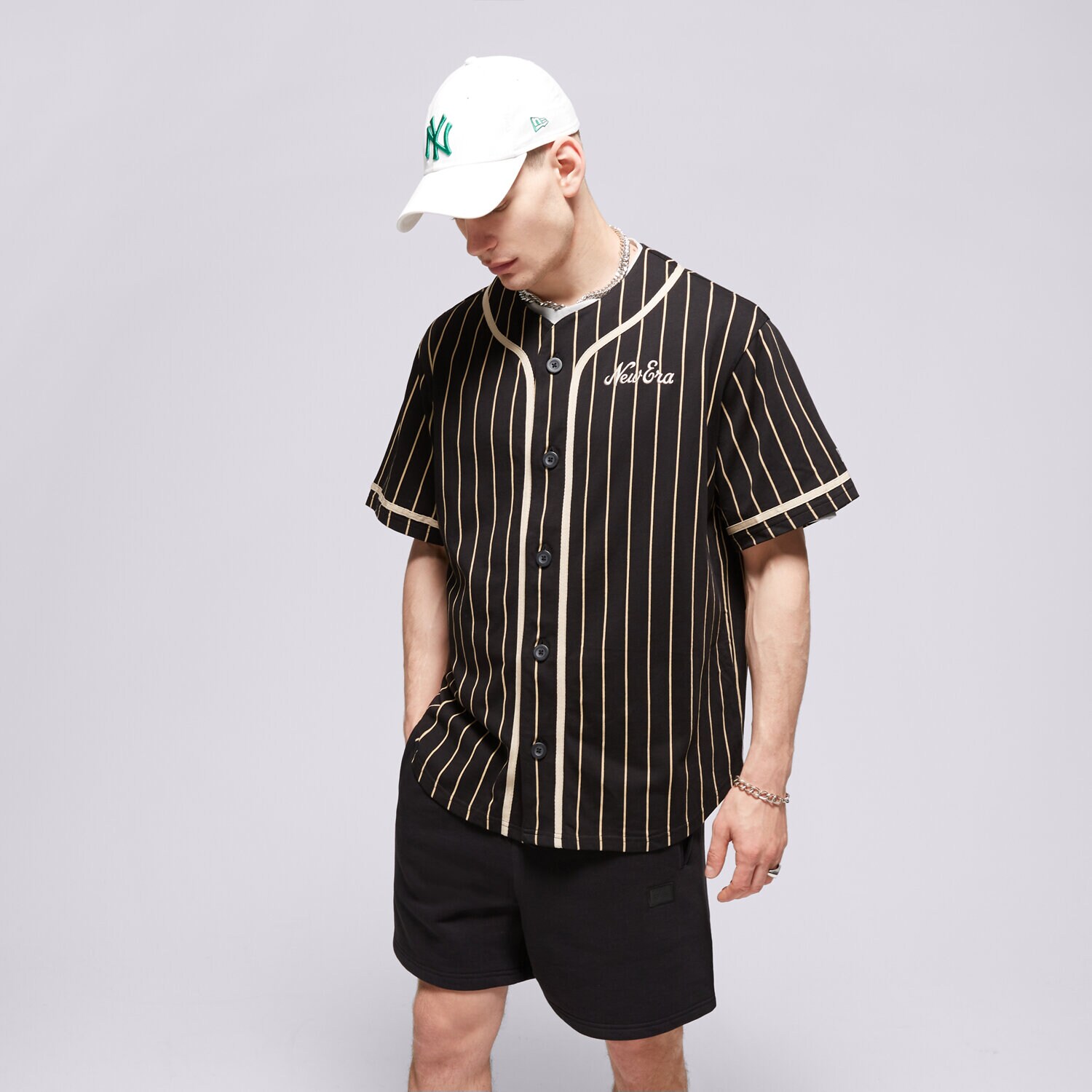 Herren T-Shirt NEW ERA T-SHIRT NE PINSTRIPE JERSEY NONE 60435420 Schwarz