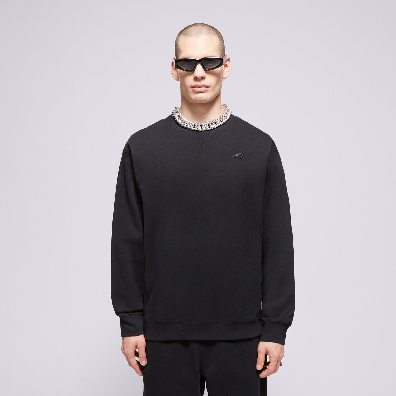 Herren NEW BALANCE SWEATSHIRT ATHLETICS FRENCH TERRY CREW MT41506BK Schwarz