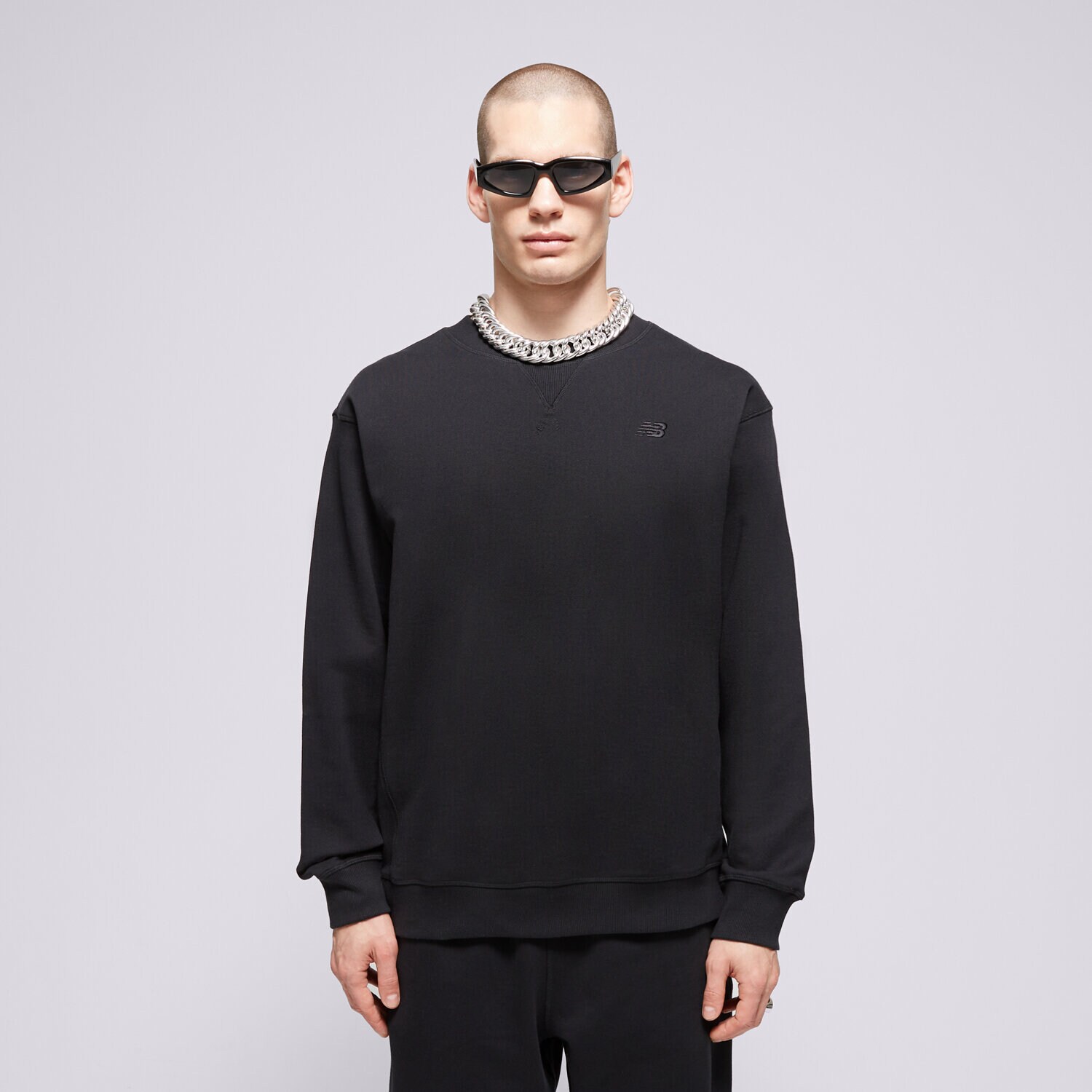 Herren NEW BALANCE SWEATSHIRT ATHLETICS FRENCH TERRY CREW MT41506BK Schwarz