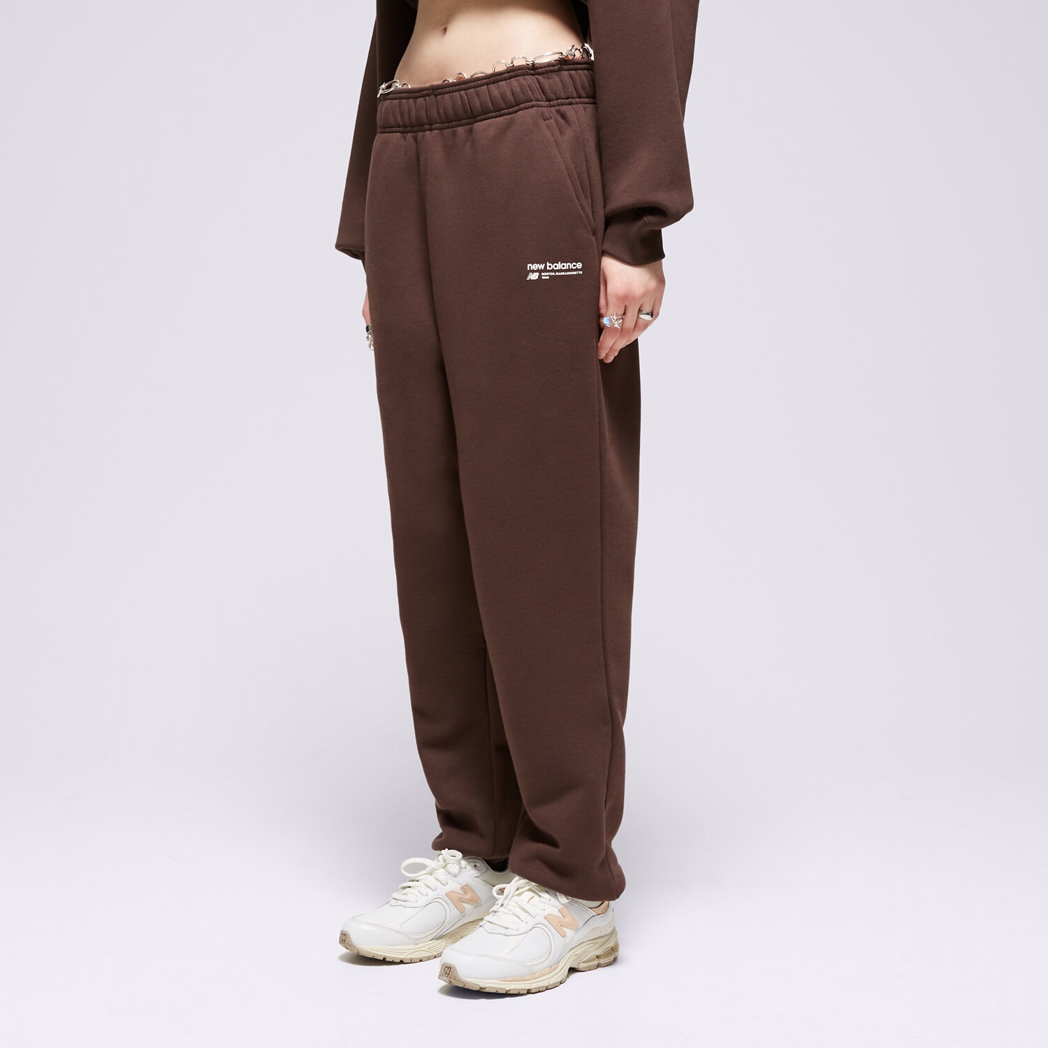 Damen Hosen NEW BALANCE HOSE LINEAR HERITAGE BRUSHED BACK WP33513KCF Braun