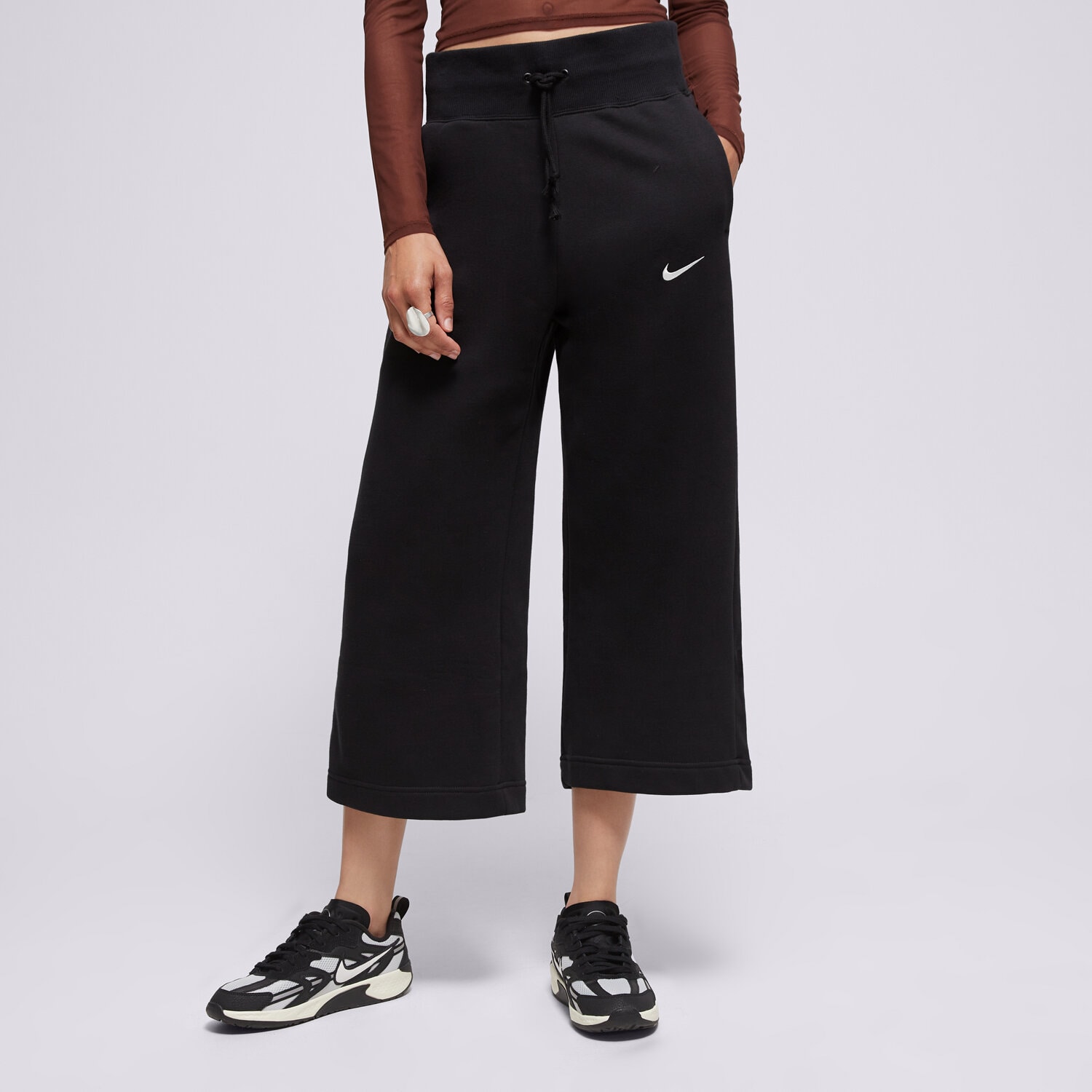 Damen Hosen NIKE HOSE W NSW PHNX FLC HR CROP SWTP FB8313-010 Schwarz