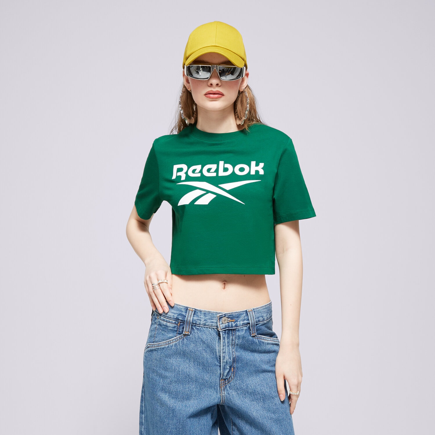 Damen T-Shirt REEBOK T-SHIRT REEBOK IDENTITY BIG LOGO CROP TEE 100076000 Grün