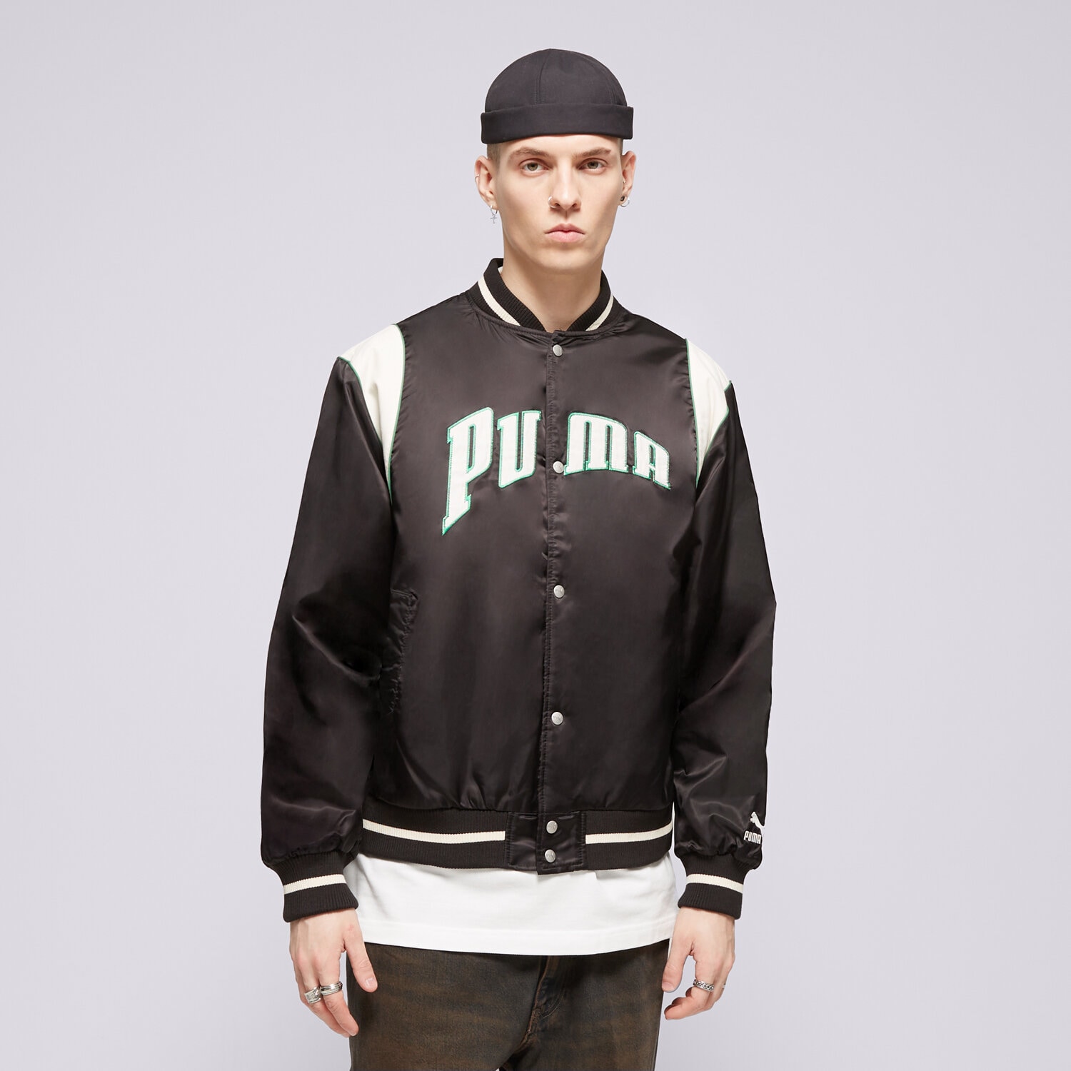 Herren Übergangsjacke PUMA JACKE PUMA TEAM VARSITY JACKET 62369101 Schwarz