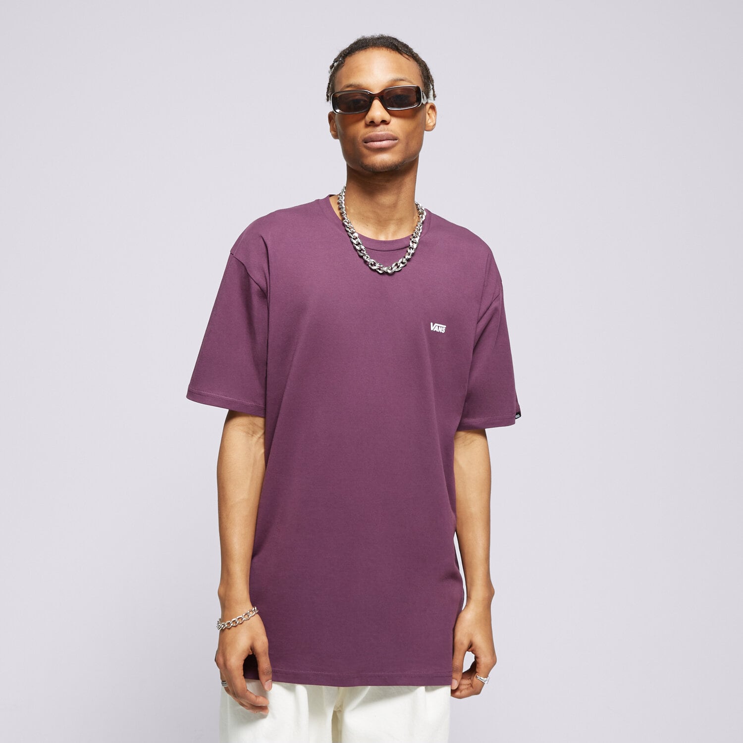 Herren T-Shirt VANS T-SHIRT LEFT CHEST BLACKBERRY WINE VN0A3CZECHJ1 Violet