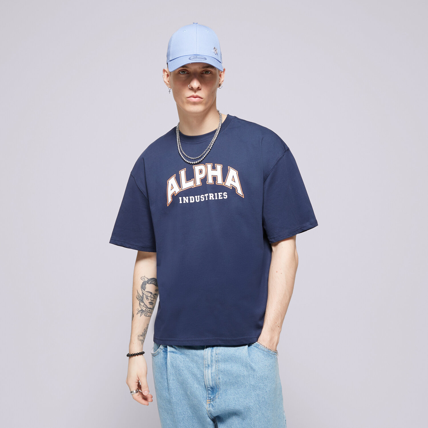 Herren T-Shirt ALPHA INDUSTRIES T-SHIRT COLLEGE T 146501697 Dunkelblau