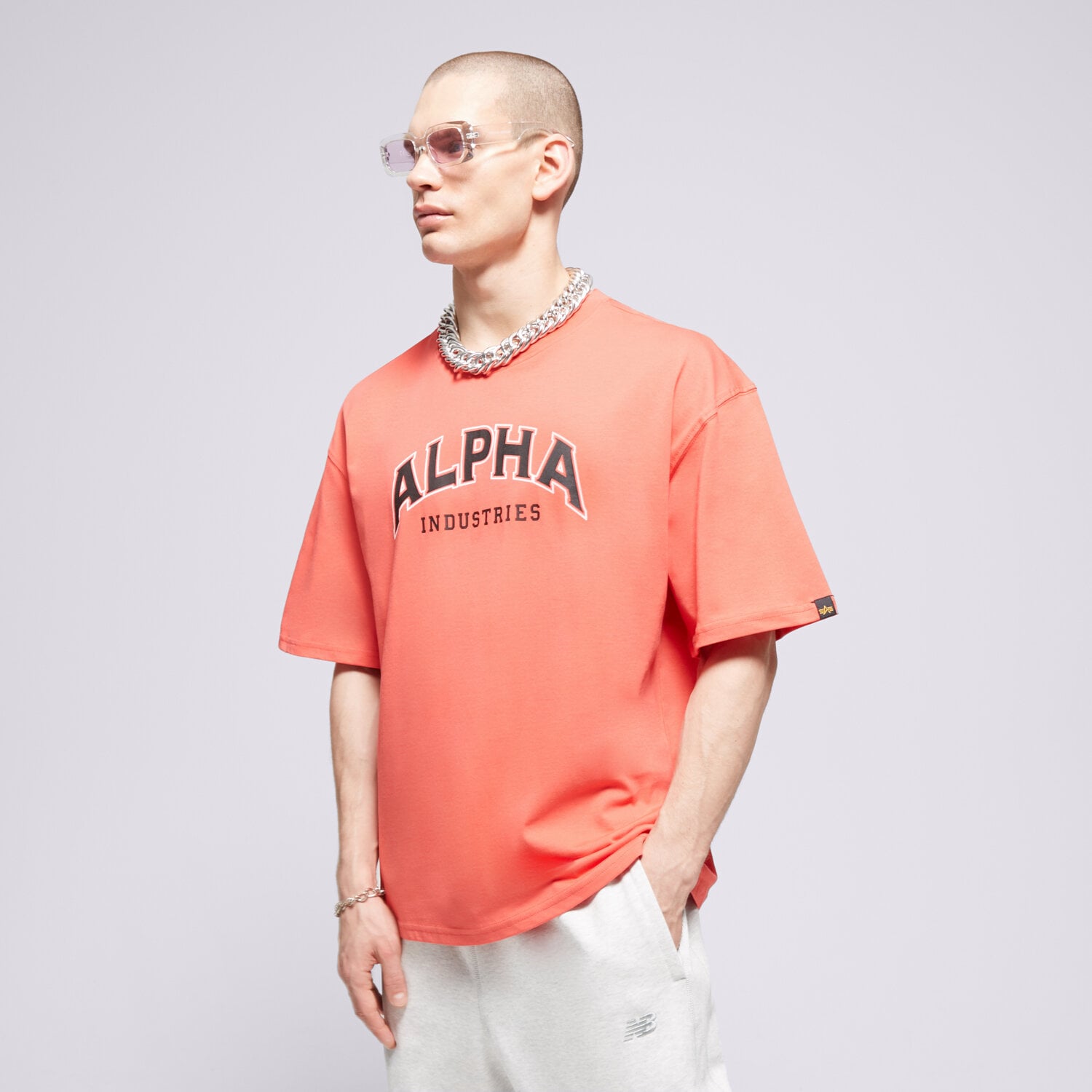Herren T-Shirt ALPHA INDUSTRIES T-SHIRT COLLEGE T 146501711 Rot