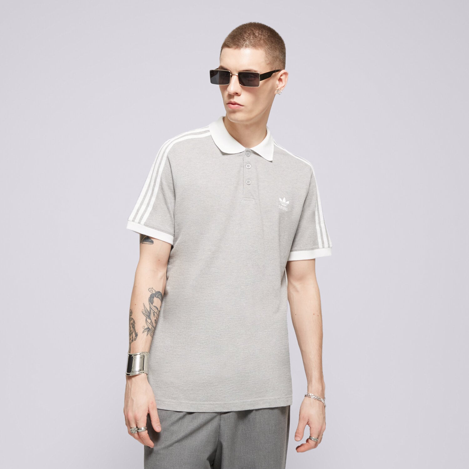 Herren Polo-Shirt ADIDAS POLO 3-STRIPE POLO IL2502 Grau