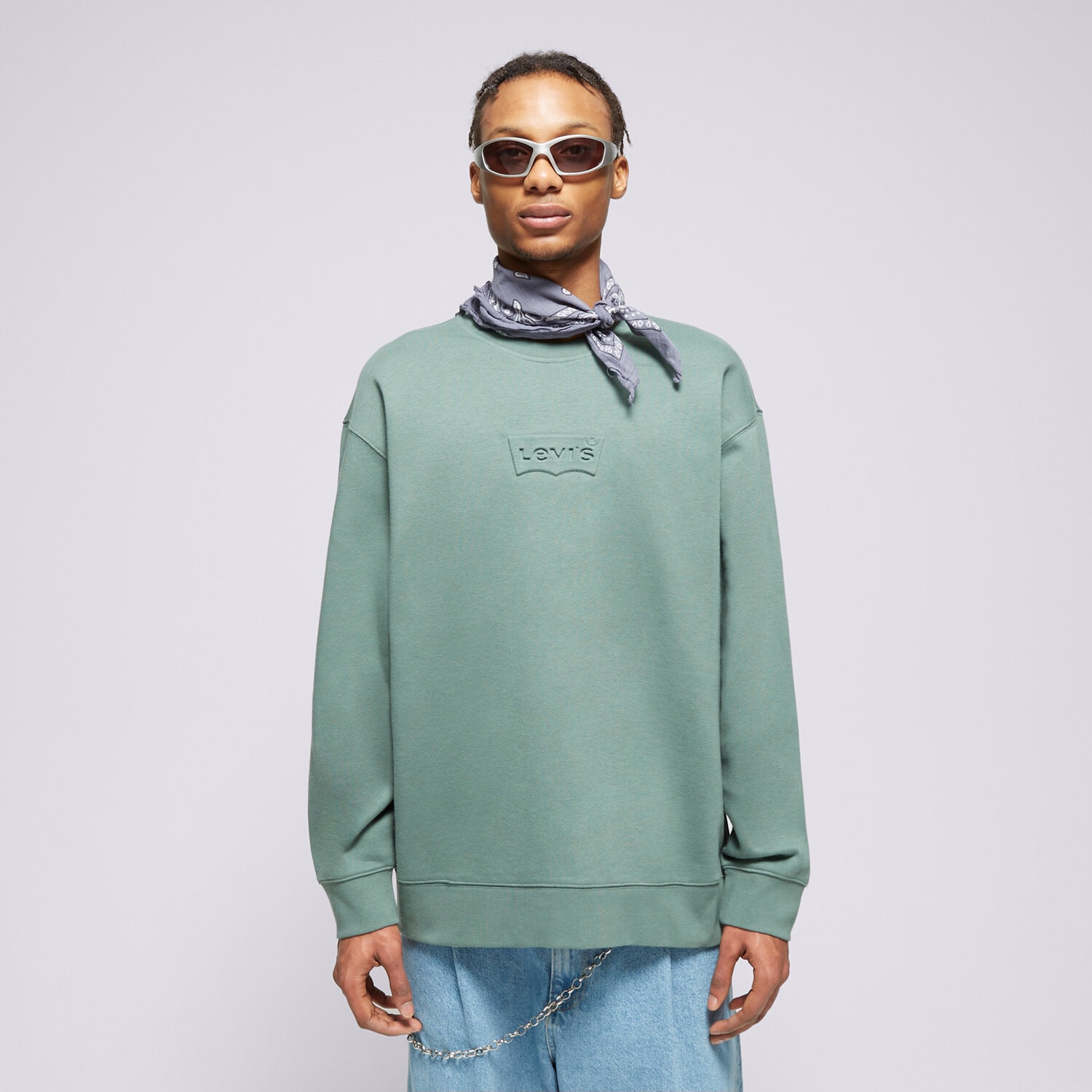 Herren LEVI'S SWEATSHIRT RELAXD GRAPHIC CREW GREENS 38712-0238 Khaki