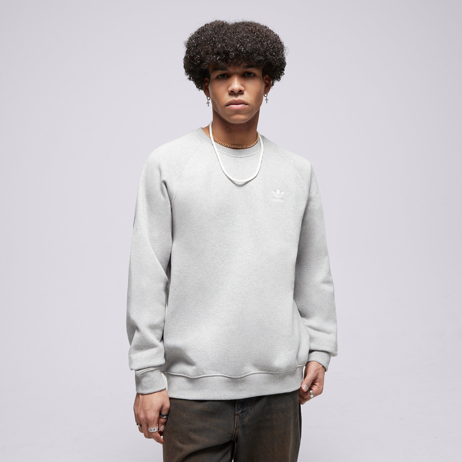 Herren ADIDAS SWEATSHIRT ESSENTIAL CREW IM4537 Grau