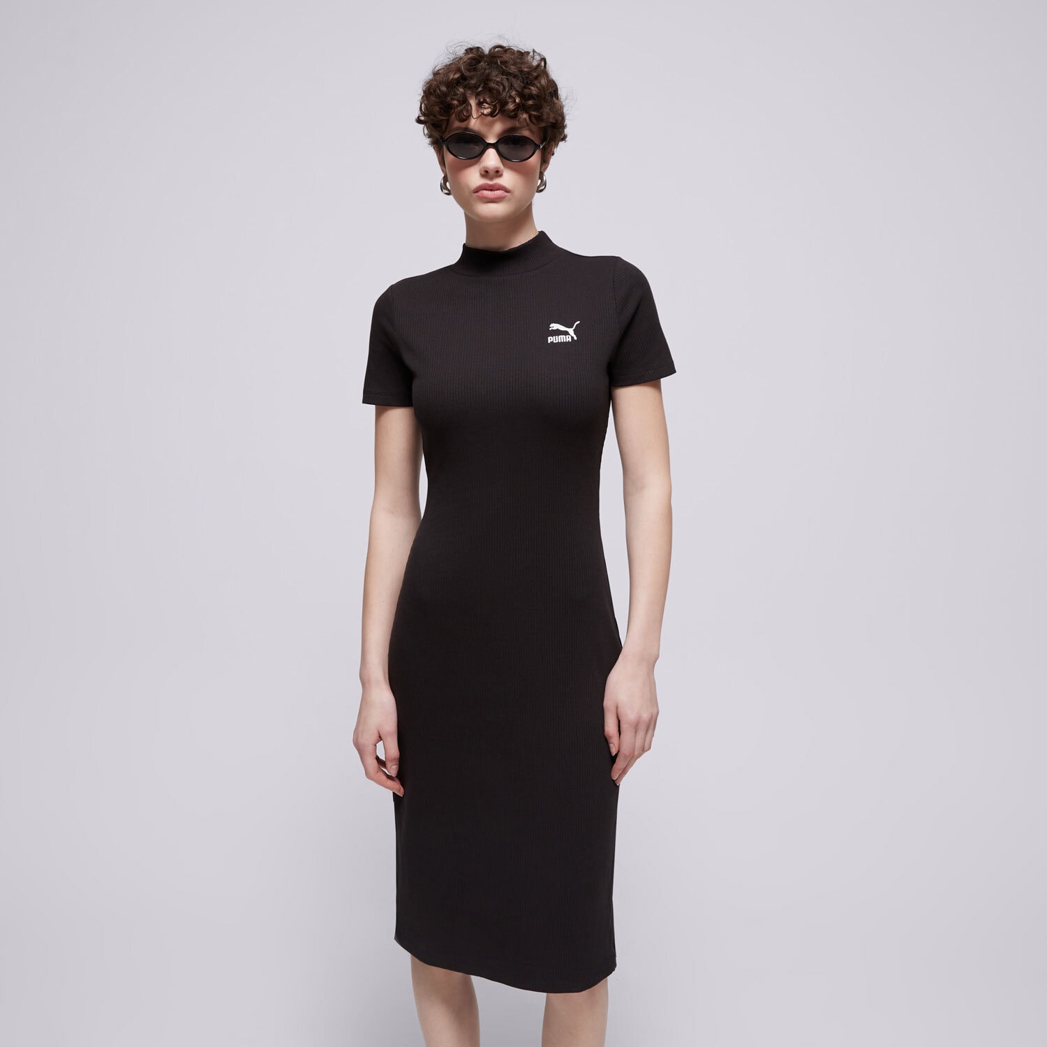 Damen Kleid PUMA KLEID CLASSICS RIBBED 62425601 Schwarz