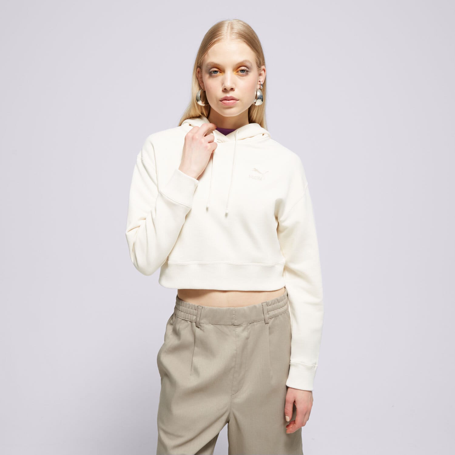 Damen PUMA HOODIE BETTER CLASSICS CROPPED 62422999 Beige