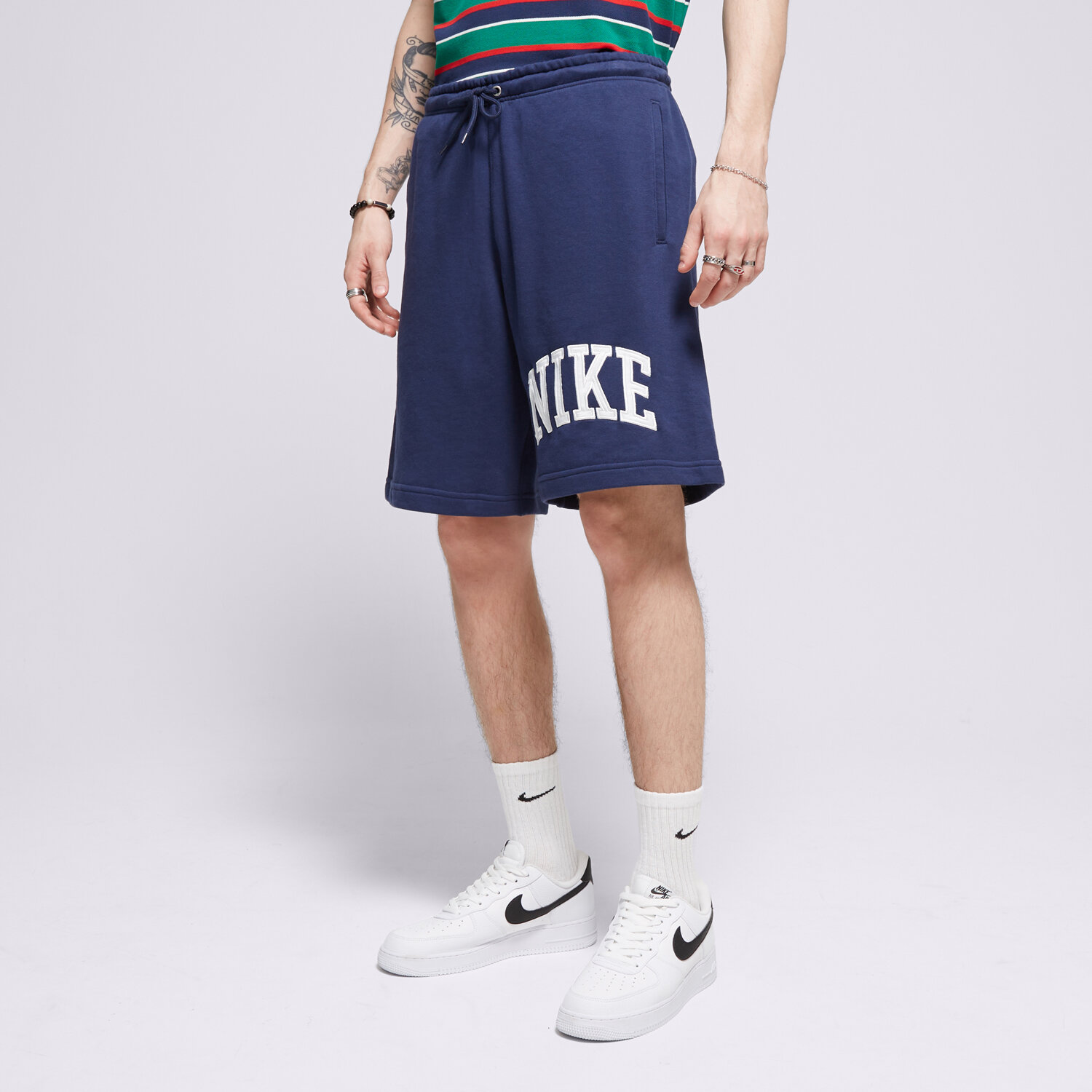 Herren Shorts NIKE SHORTS M NK CLUB FT SHORT APLQ ARCH FQ4092-410 Dunkelblau