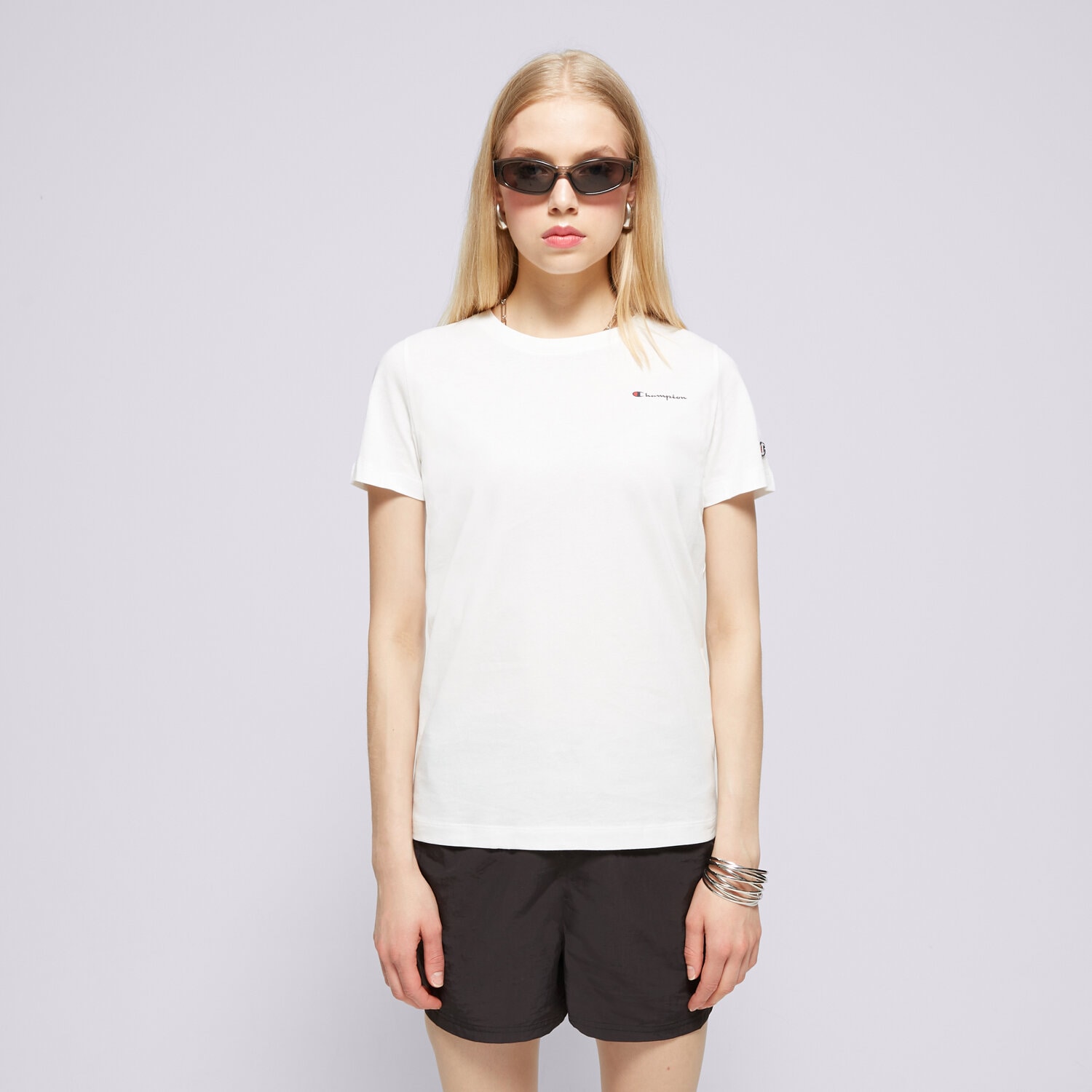 Damen T-Shirt CHAMPION T-SHIRT CREWNECK T-SHIRT 117367WW001 Weiß