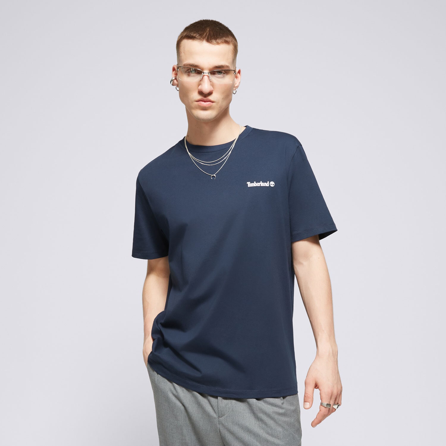 Herren T-Shirt TIMBERLAND T-SHIRT SMALL LOGO PRINT TEE TB0A5QQT4331 Dunkelblau
