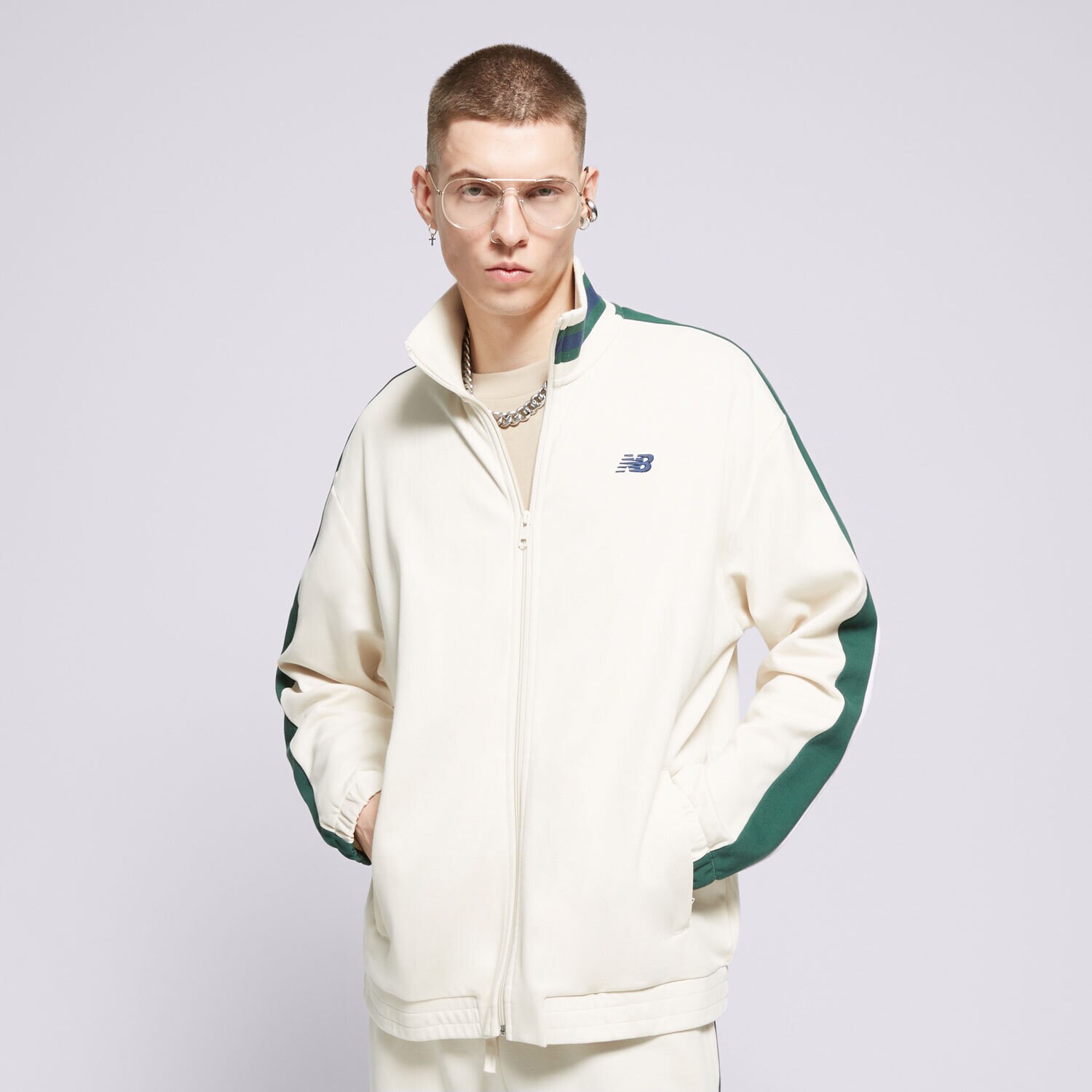 Herren NEW BALANCE SWEATSHIRT SGH FULL ZIP MJ41503LIN Weiß