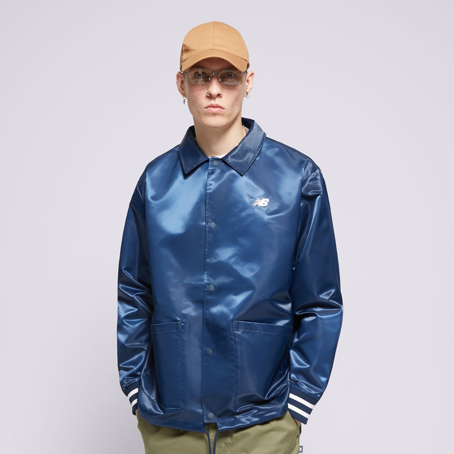 Herren Übergangsjacke NEW BALANCE JACKE SGH COACHES JACKET MJ41553NNY Dunkelblau
