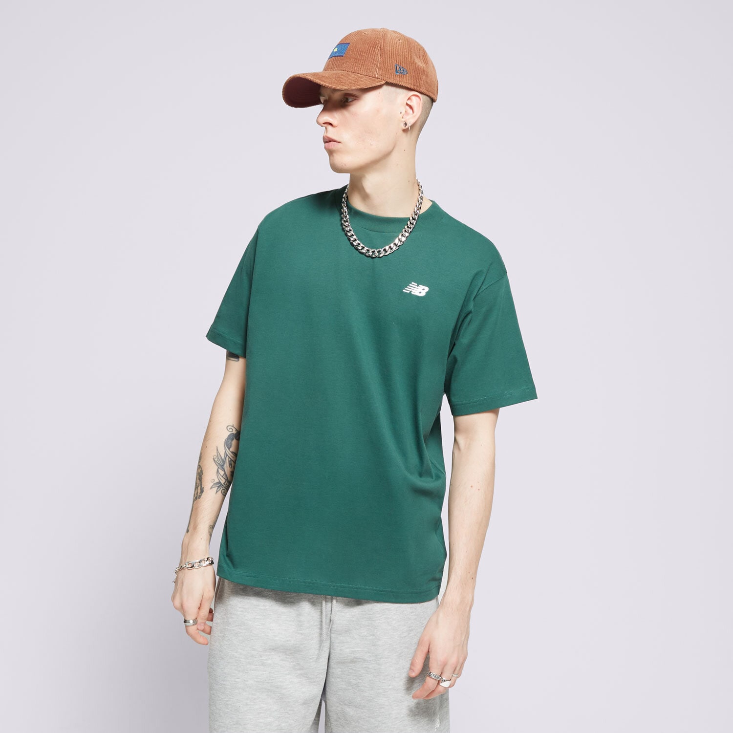 Herren T-Shirt NEW BALANCE T-SHIRT SMALL LOGO MT41509NWG Grün