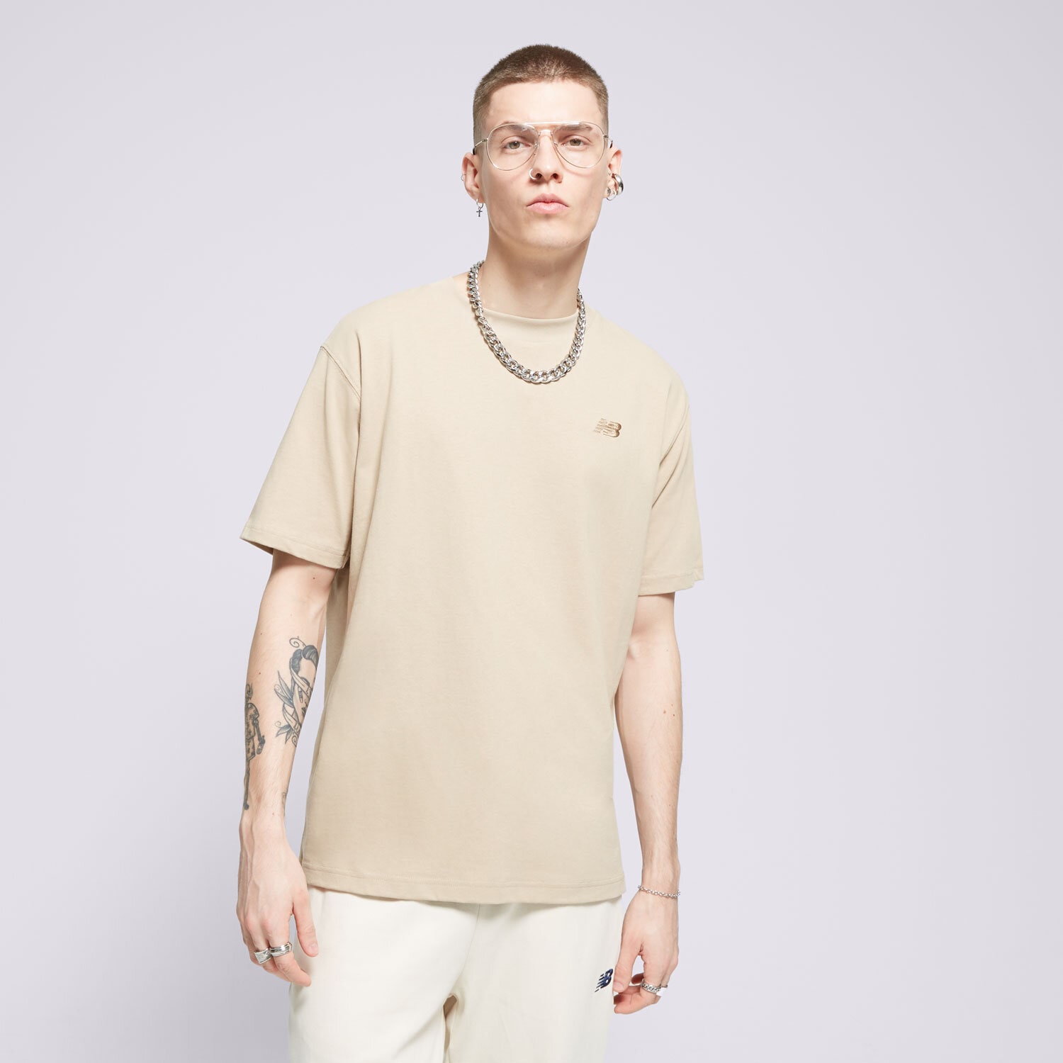 Herren T-Shirt NEW BALANCE T-SHIRT ATHLETICS JERSEY TEE MT41533SOT Beige