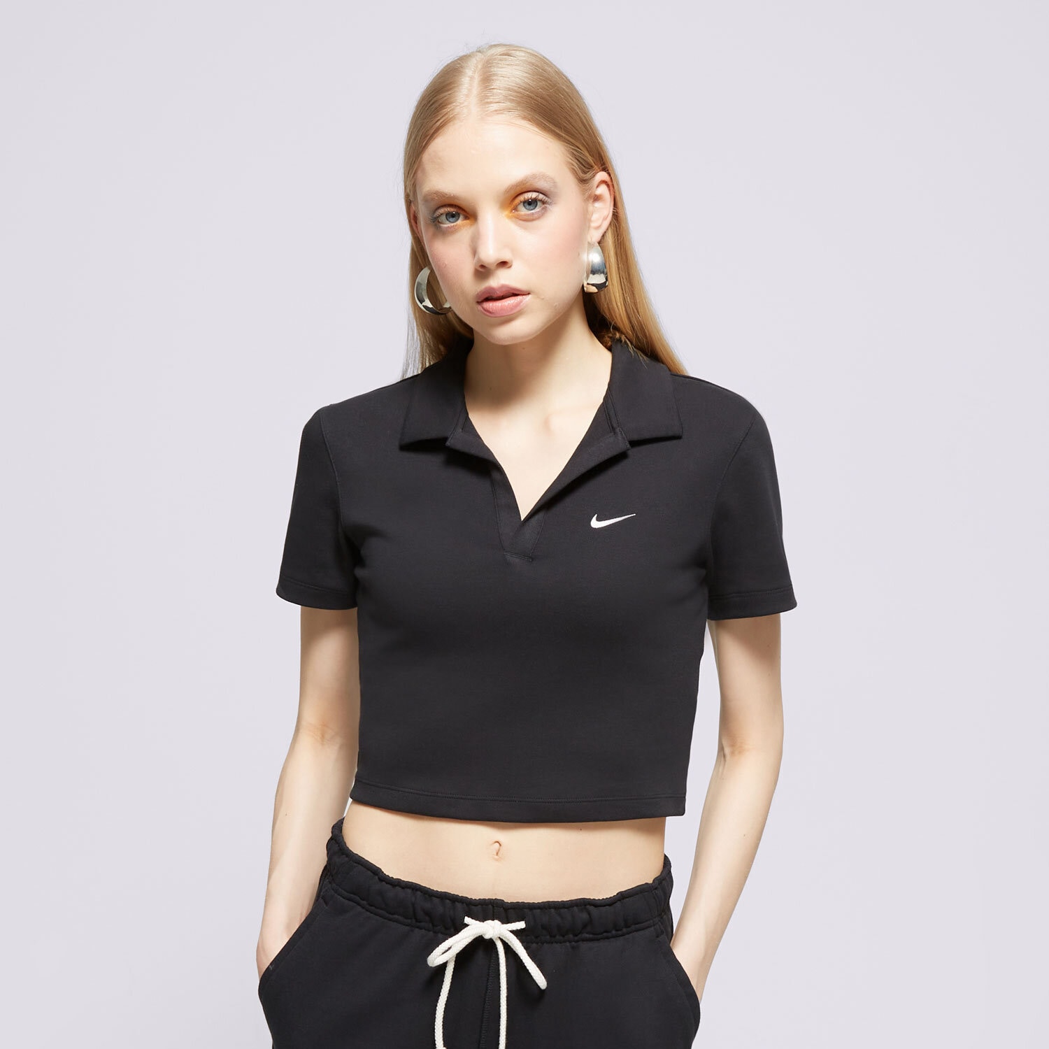 Damen T-Shirt NIKE T-SHIRT W NSW ESSNTL SS POLO CRP TOP DV7884-010 Schwarz