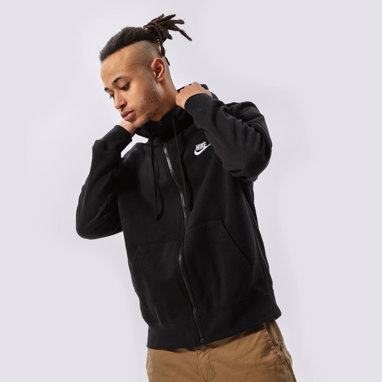 Herren NIKE SWEATSHIRT MIT REIßVERSCHLUSS   SPORTSWEAR CLUB FLEECE BV2645-010 Schwarz