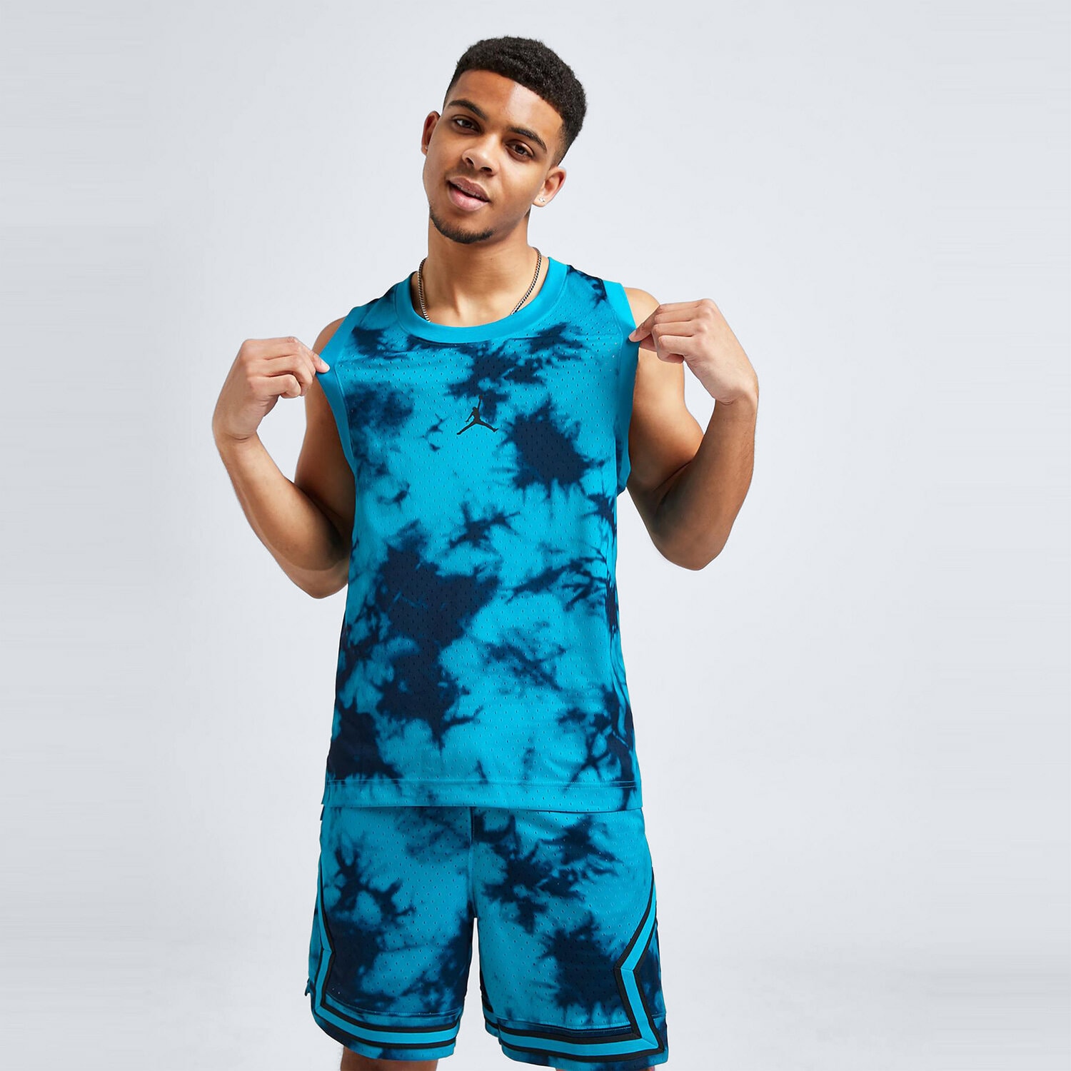 Herren Hosen JORDAN TANK JDAN TIE DYE JERSEY BLUE TEE DZ0565-446 Schwarz