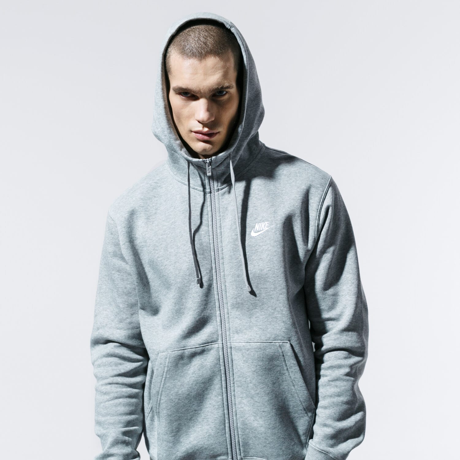 Herren NIKE SWEATSHIRT MIT REIßVERSCHLUSS   SPORTSWEAR CLUB FLEECE BV2645-063 Grau