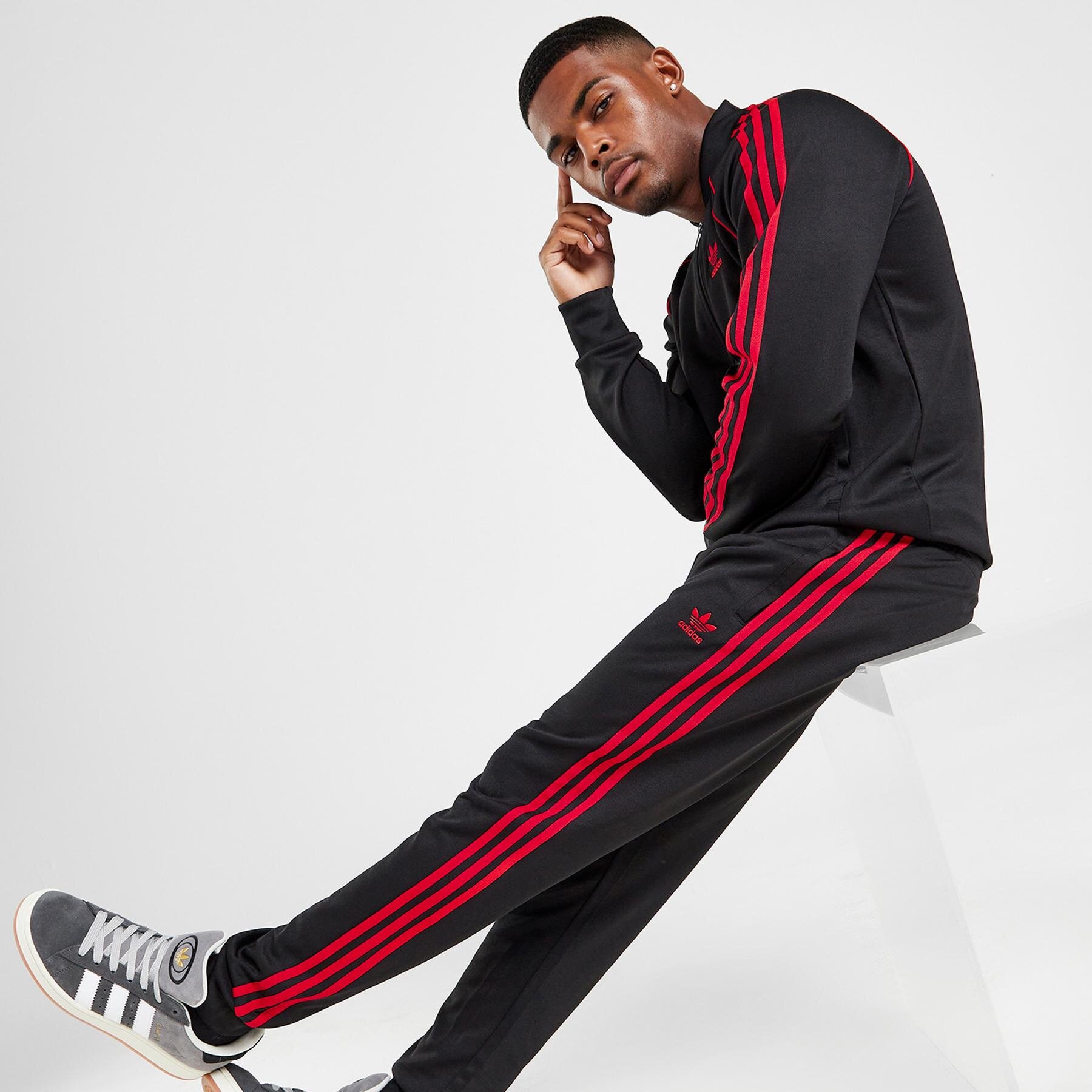 Herren Hosen ADIDAS HOSE SSTAR TP BLK/RED IT7139 Schwarz