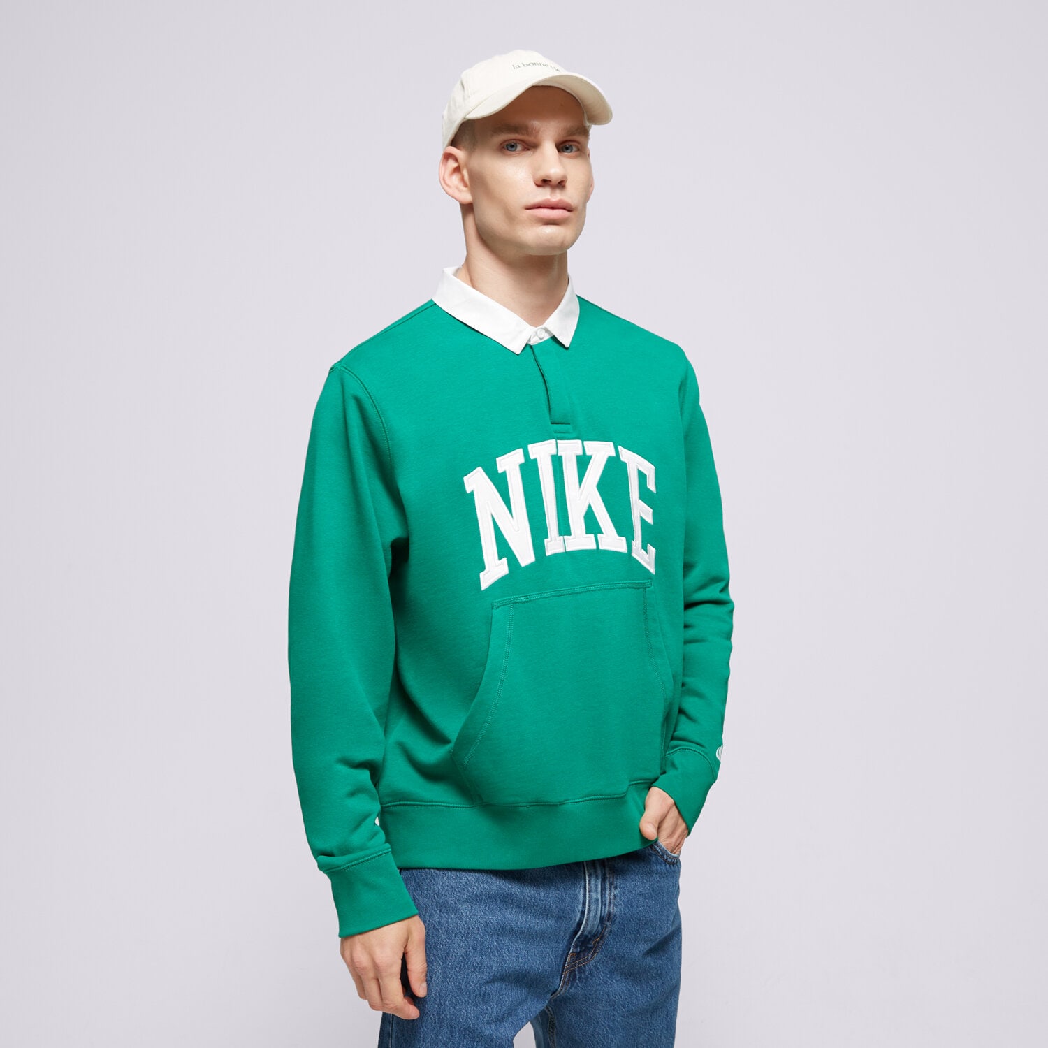 Herren NIKE SWEATSHIRT M NK CLUB HBR FT LS POLO FN3112-365 Grün