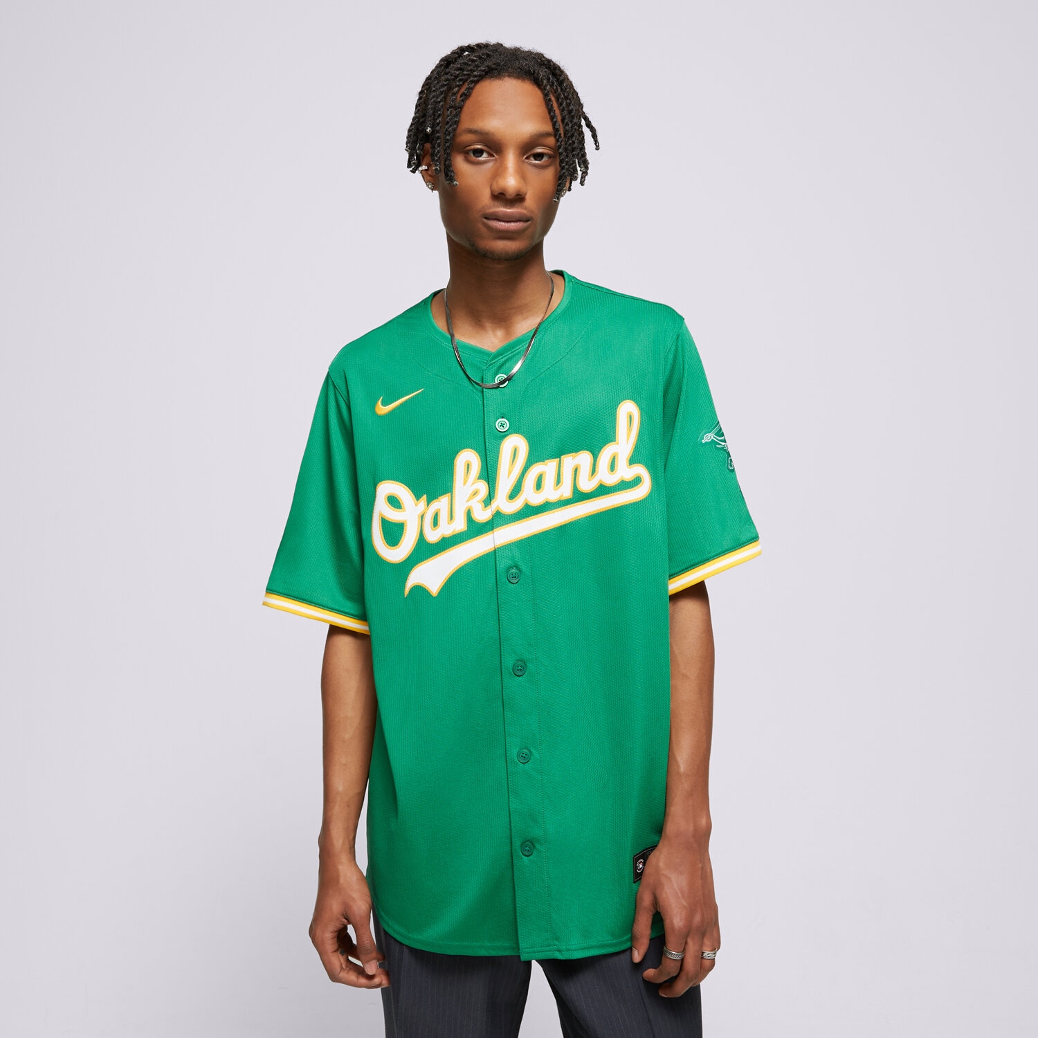 Herren Hemd NIKE HEMD OAKLAND ATHLETICS MLB T7LM-FZA1-FZ-L23 Grün