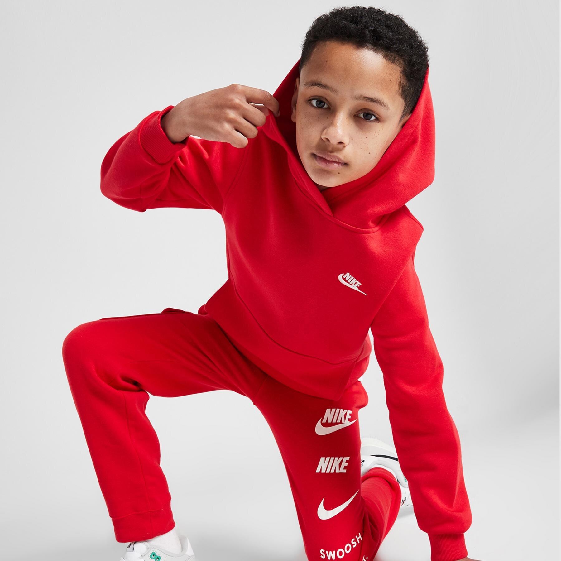 Kinder NIKE HOODIE NSW CLUFLC HDY LBR FD3000-657 Rot