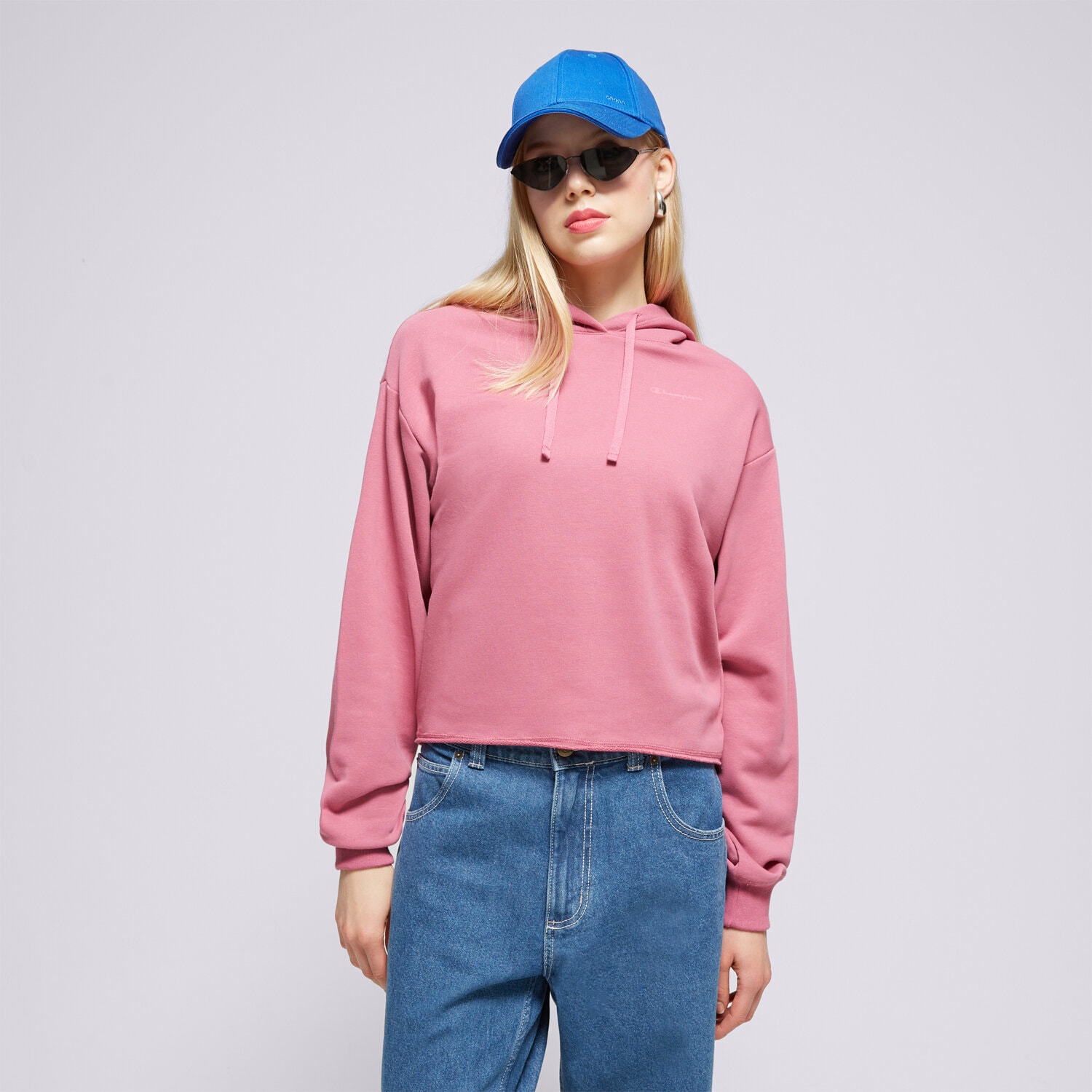 Damen CHAMPION SWEATSHIRT Z KAPTUREM   HOODED MINIMALIST RESORT 117240PS186 Rosa