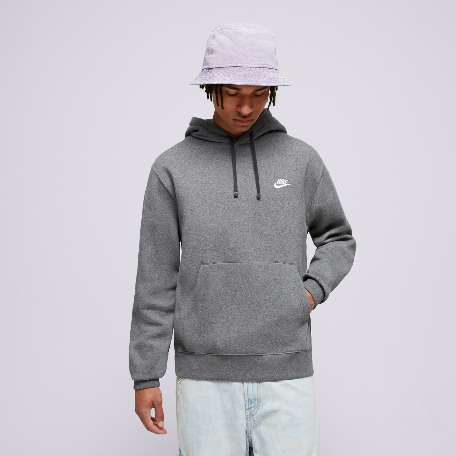 Herren NIKE HOODIE SPORTSWEAR CLUB FLEECE BV2654-071 Grau