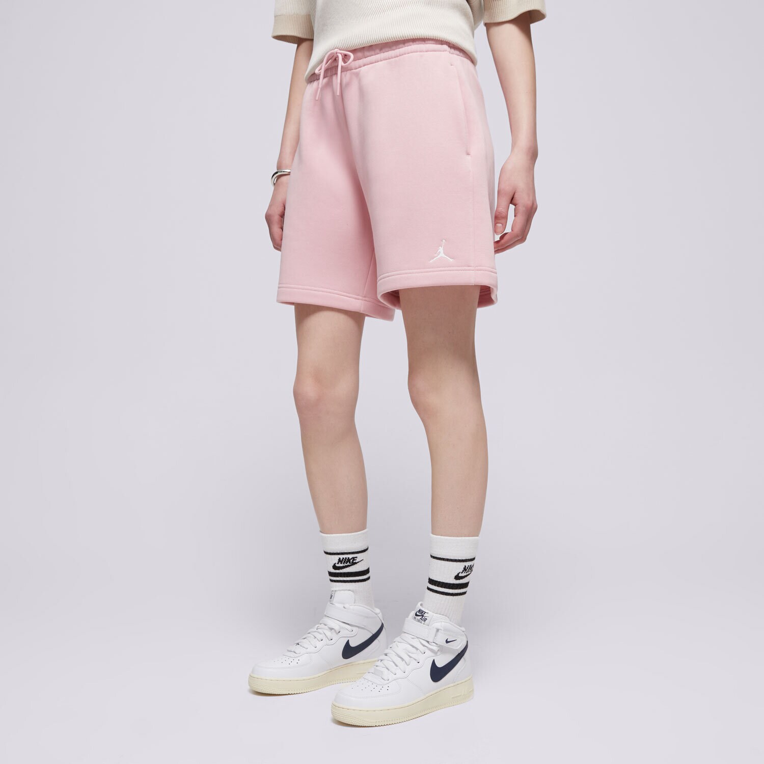 Damen Shorts SHORTS W JORDAN BRKLN FLC SHORT 2 PINK GLAZE/WHITE FN4497-607 Rosa