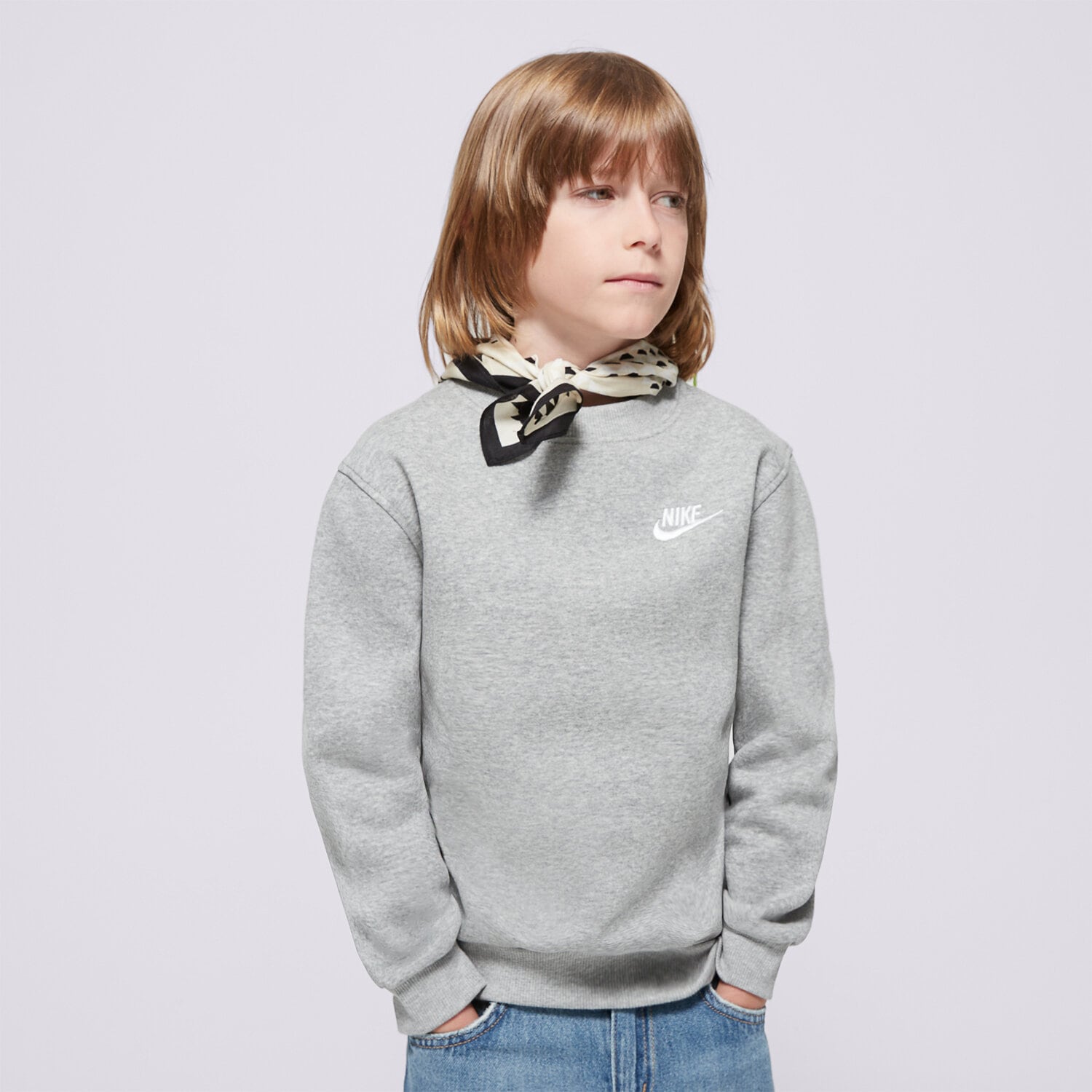 Kinder NIKE SWEATSHIRT NSW CLUB FLC CREW LS LBR FD3006-063 Grau