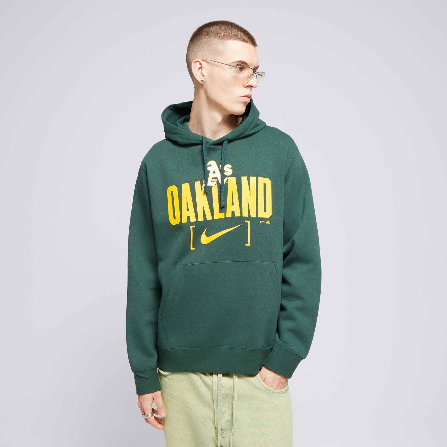 Herren NIKE HOODIE OAKLAND ATHLETICS MLB NKDK-3EY-FZ-1TG Grün