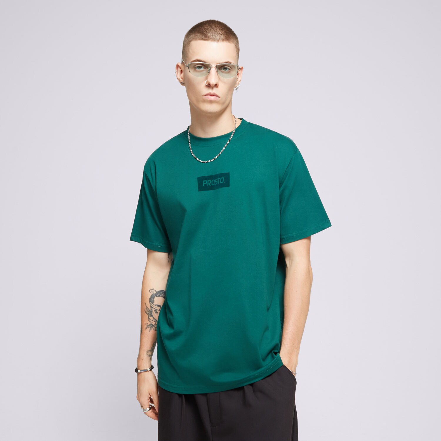 Herren T-Shirt PROSTO  T-SHIRT CLOSS GREEN KL241MTEE1222 Grün
