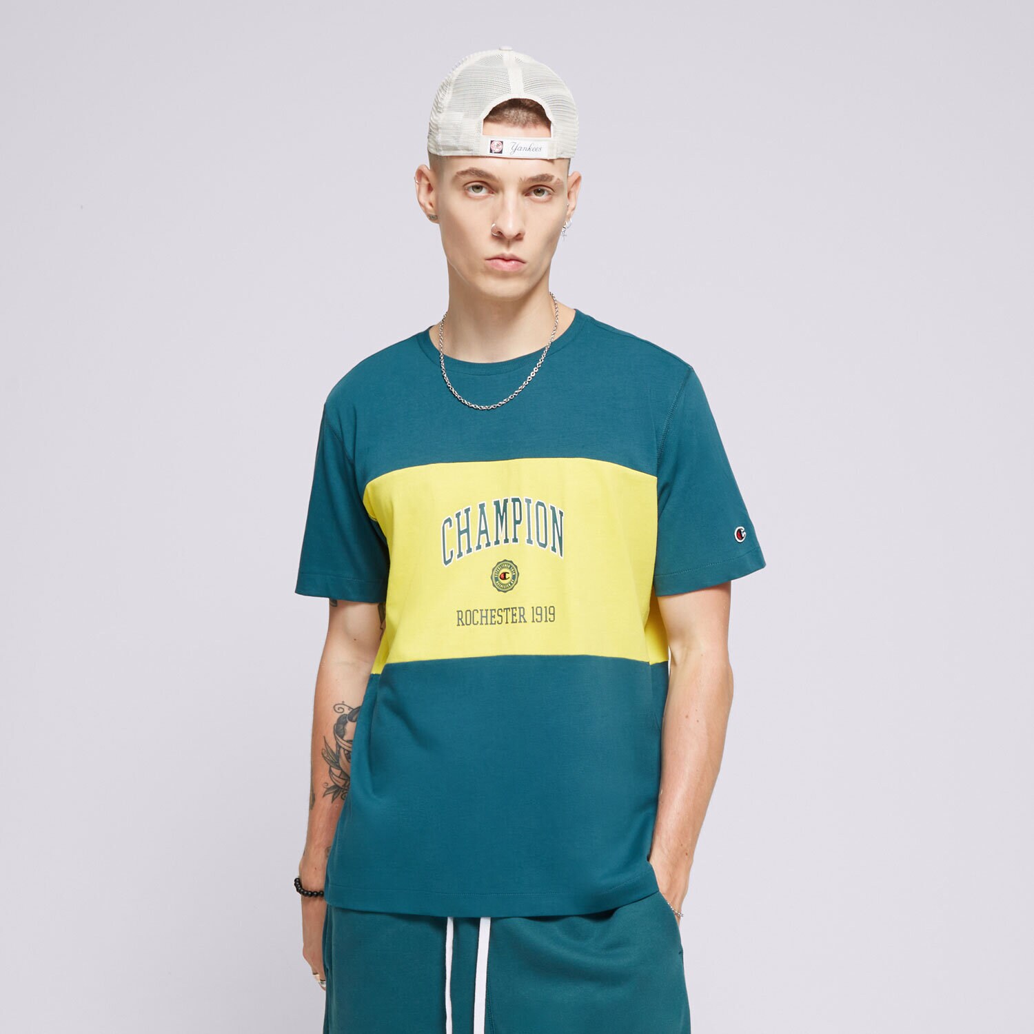Herren T-Shirt CHAMPION T-SHIRT CREWNECK 219853GS549 Grün