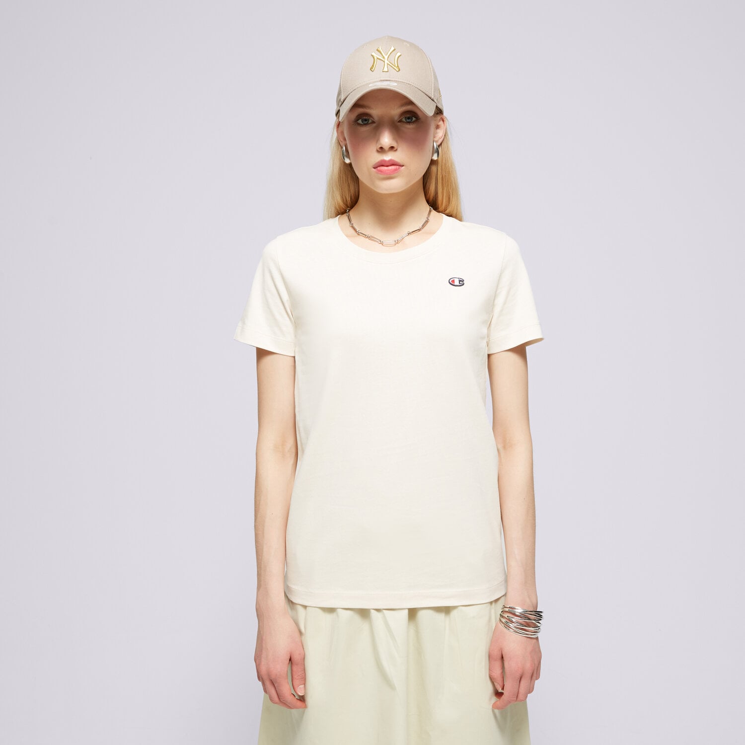 Damen T-Shirt CHAMPION T-SHIRT CREWNECK TEE 117648YS137 Beige