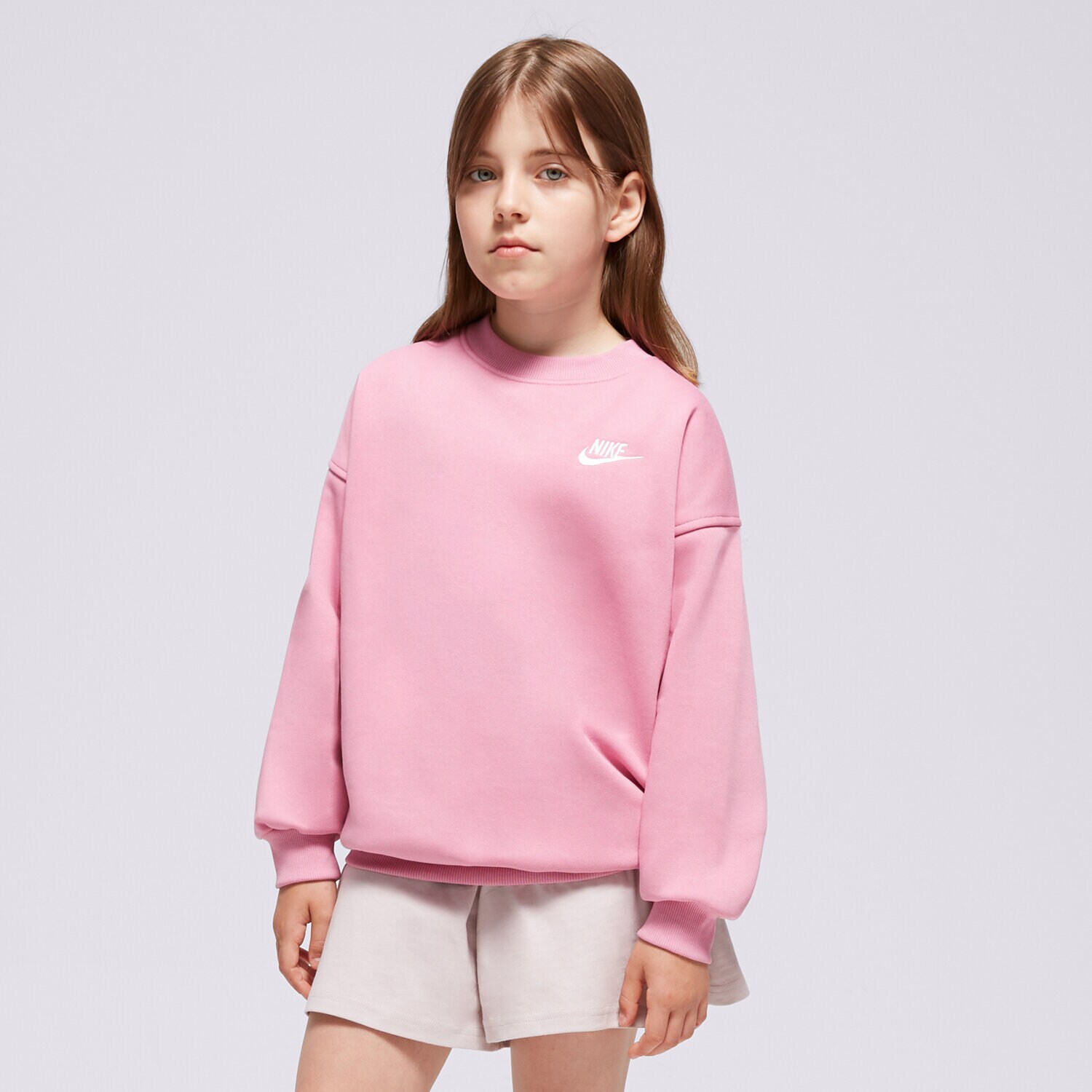 Kinder NIKE SWEATSHIRT G NSW CLUB FLC OVRSZD CREW LBR GIRL FD2923-646 Rosa